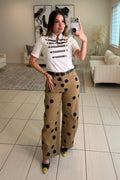 Polka Dots Mocha Barrel Pants