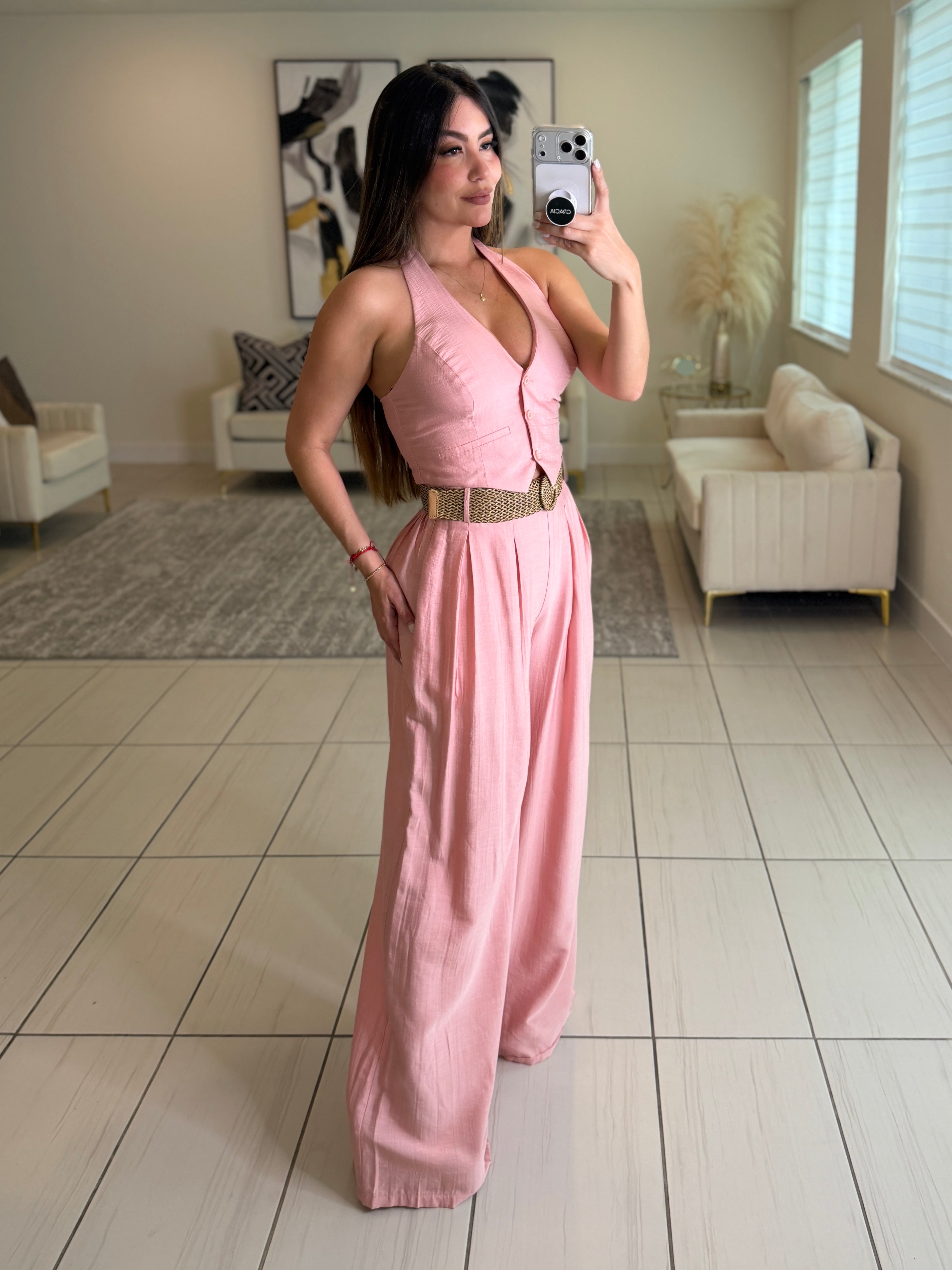 Sunkissed Soft Pink Pant Set