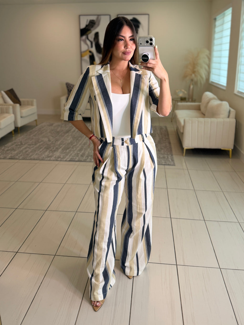 Bella Italian Striped Blue Set