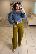 Savanna Green Barrel Pants