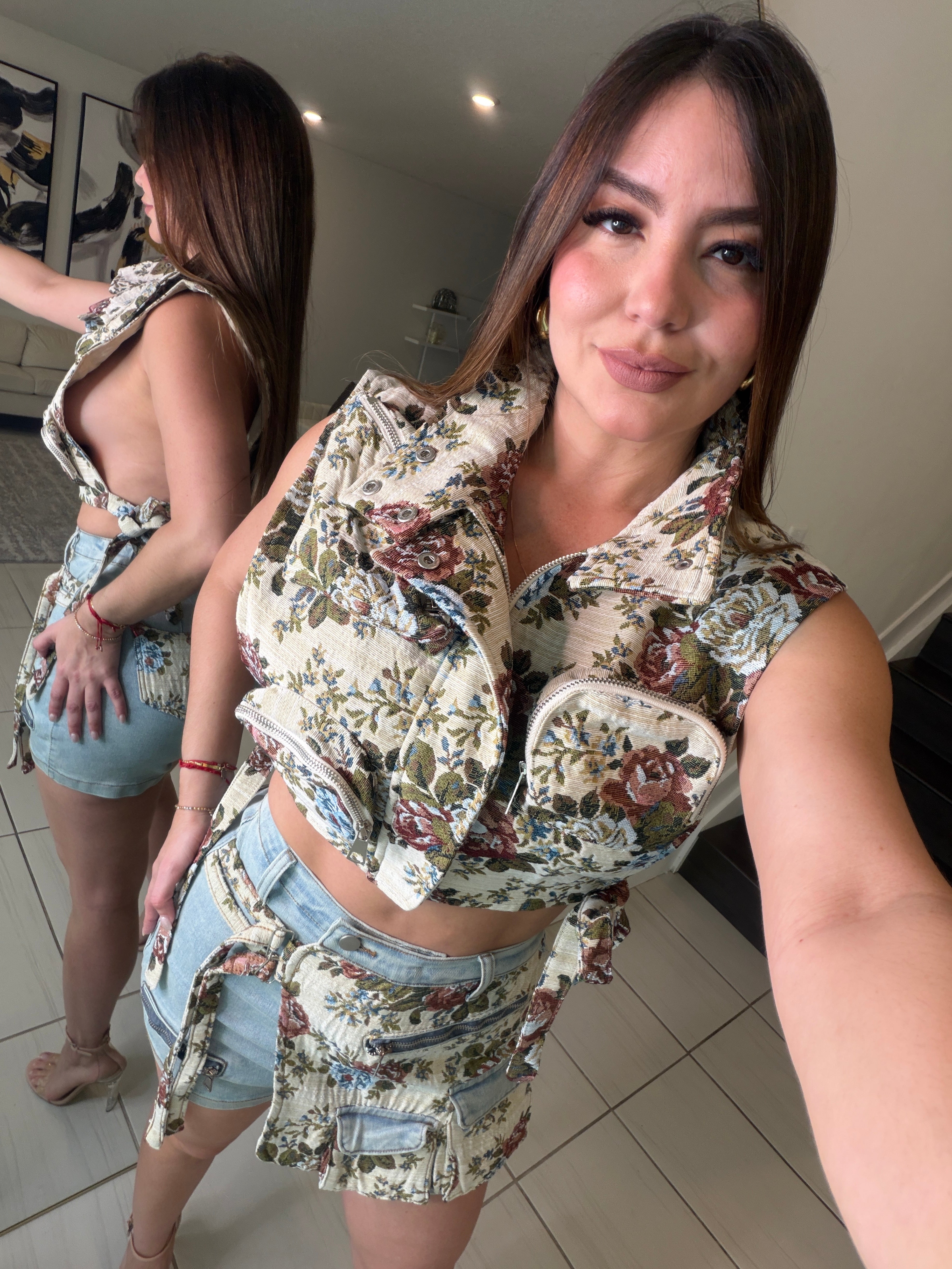 Mediterranean Denim Short Set