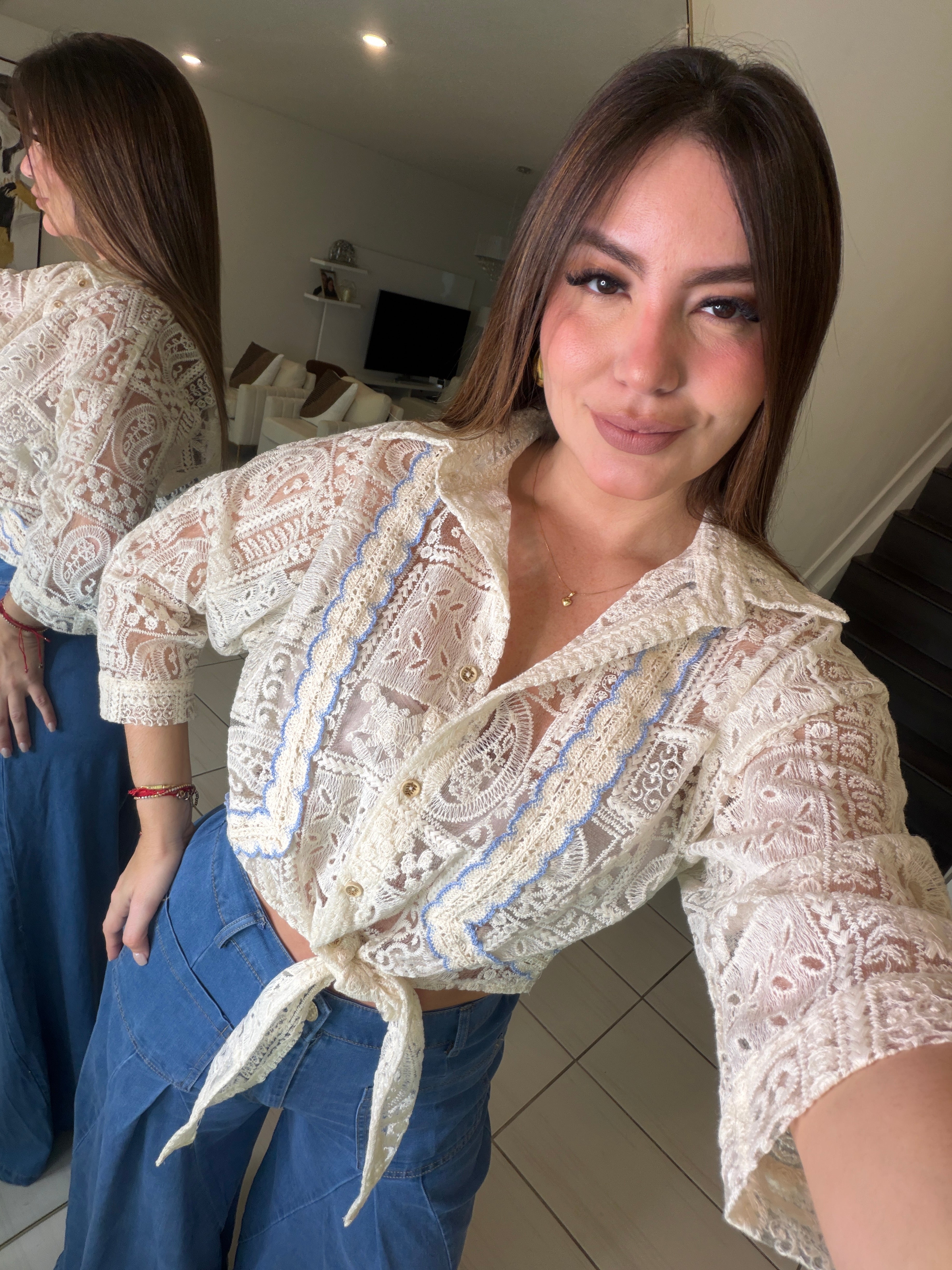 Absolutely Crochet Beige Top