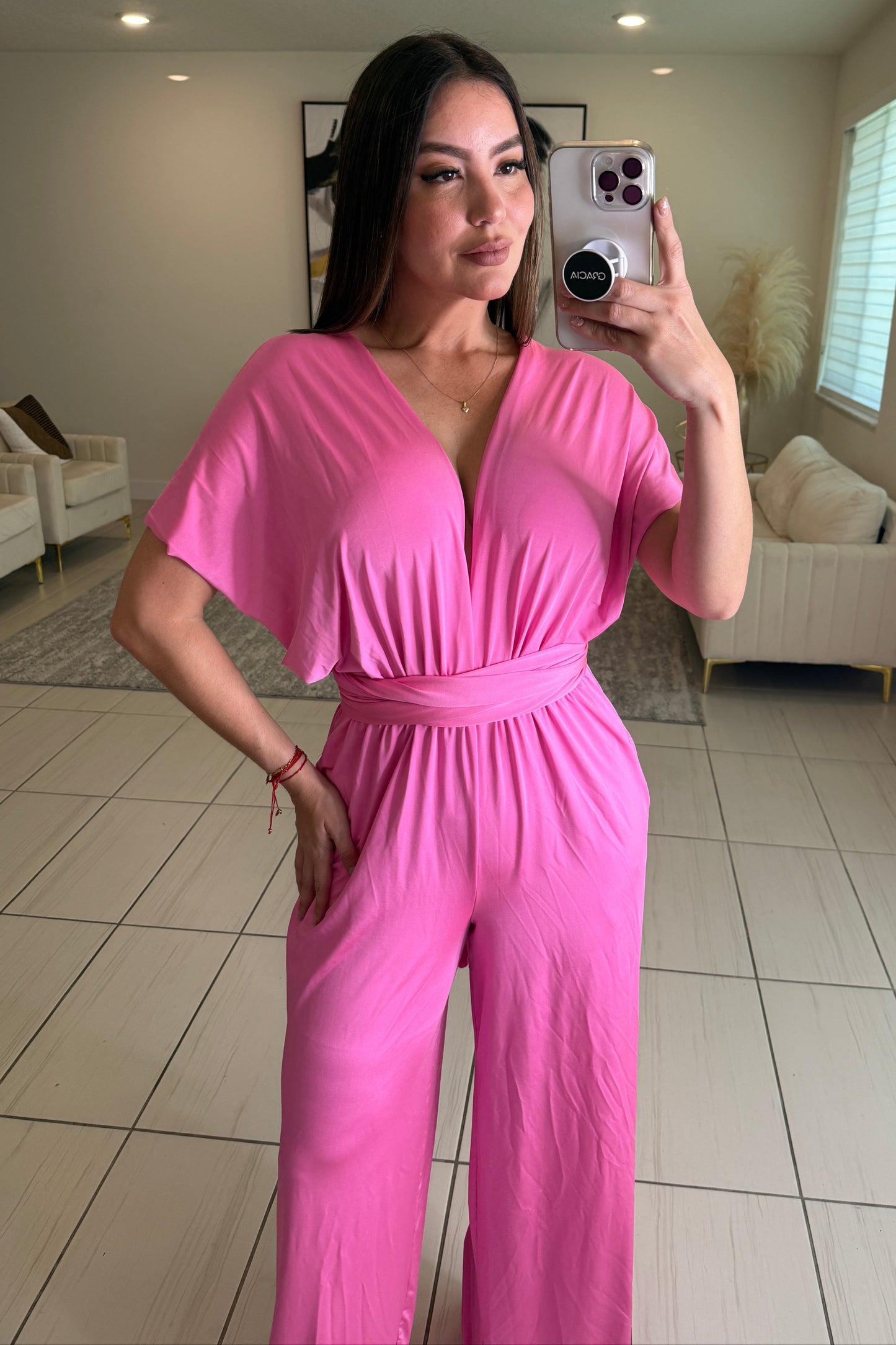 Empire Luxe Soft Pink Jumpsuit