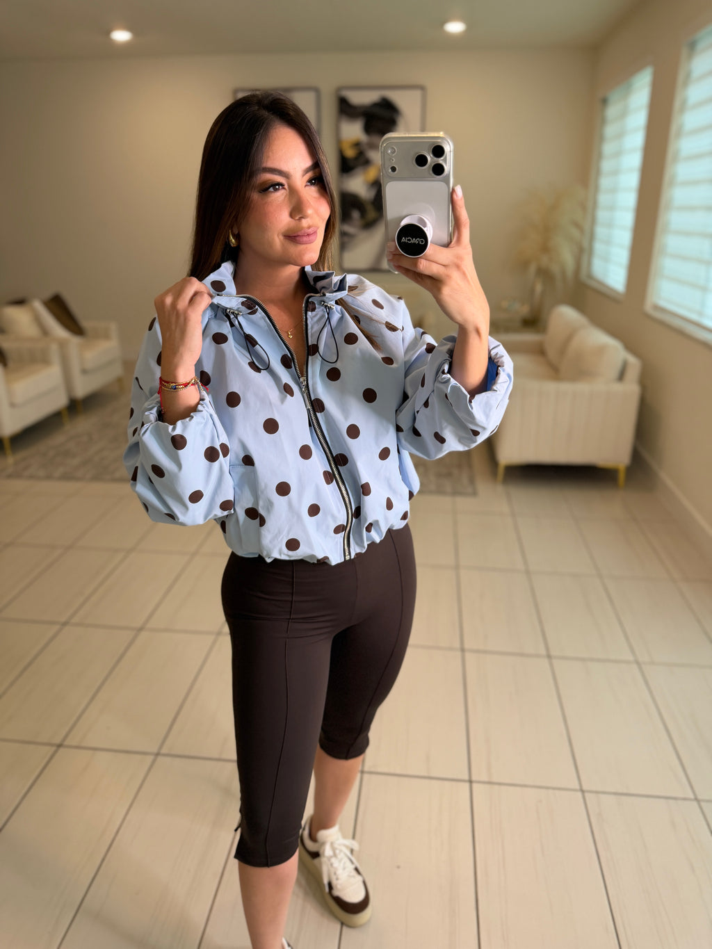 Polka Muse Blue Bomber Jacket