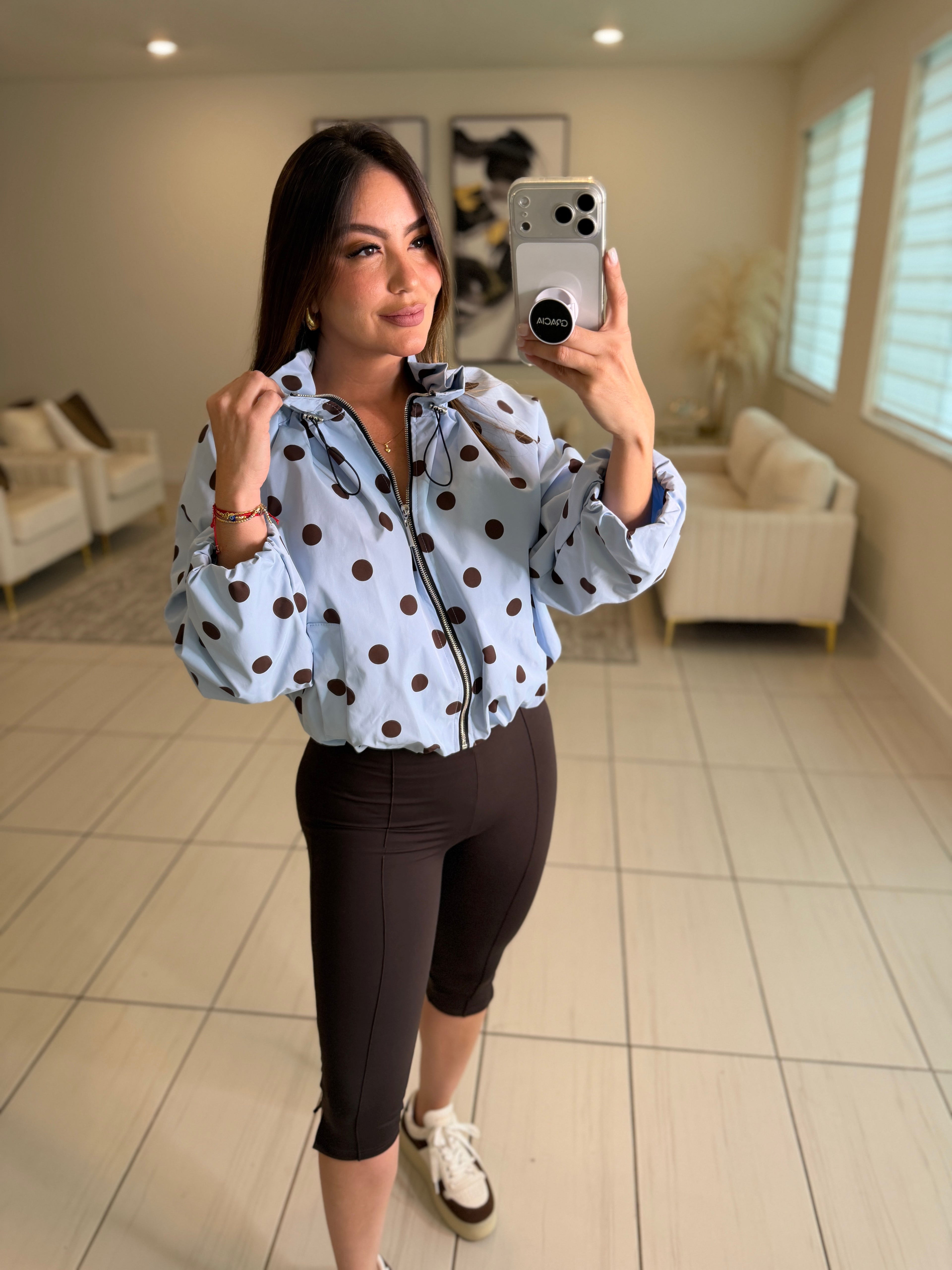 Polka Muse Blue Bomber Jacket