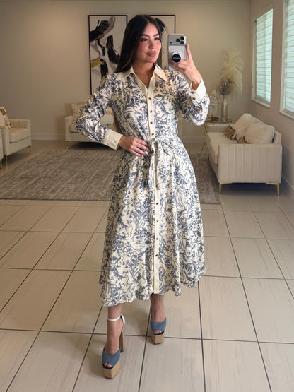 Power Stance Beige Maxi Dress