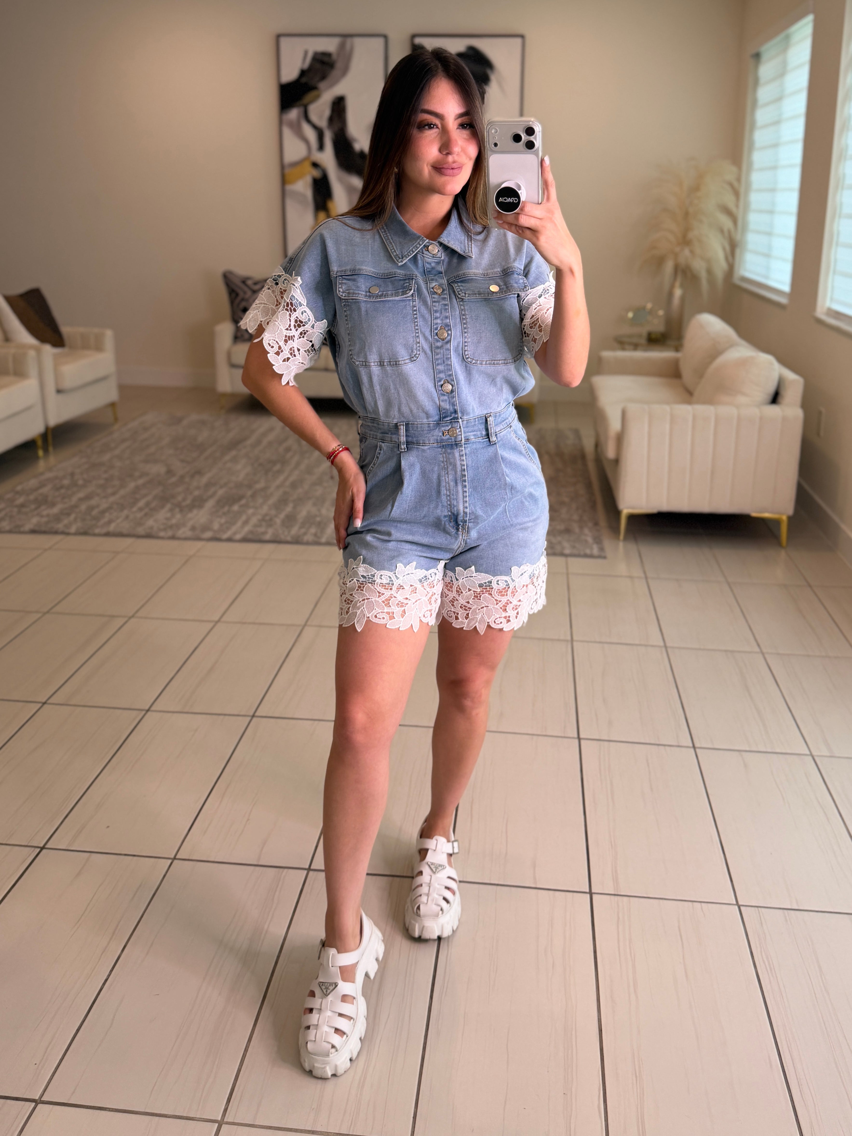 Summer Spicy Denim Romper