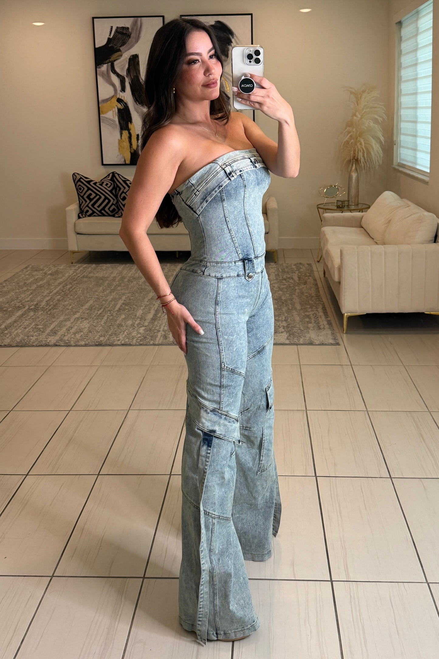 The Powerline Denim Jumpsuit