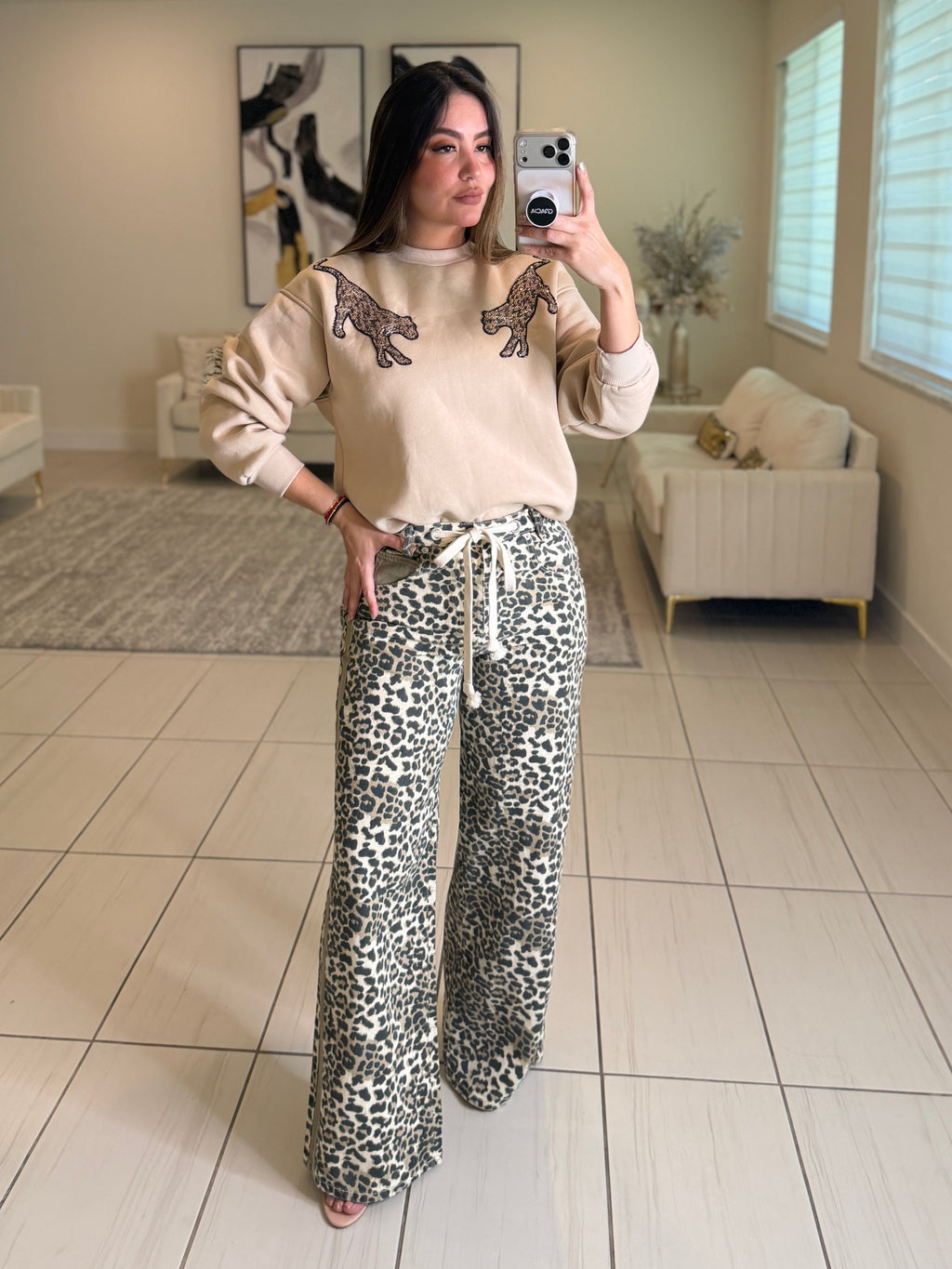 Tiger Fashion Beige Sweater