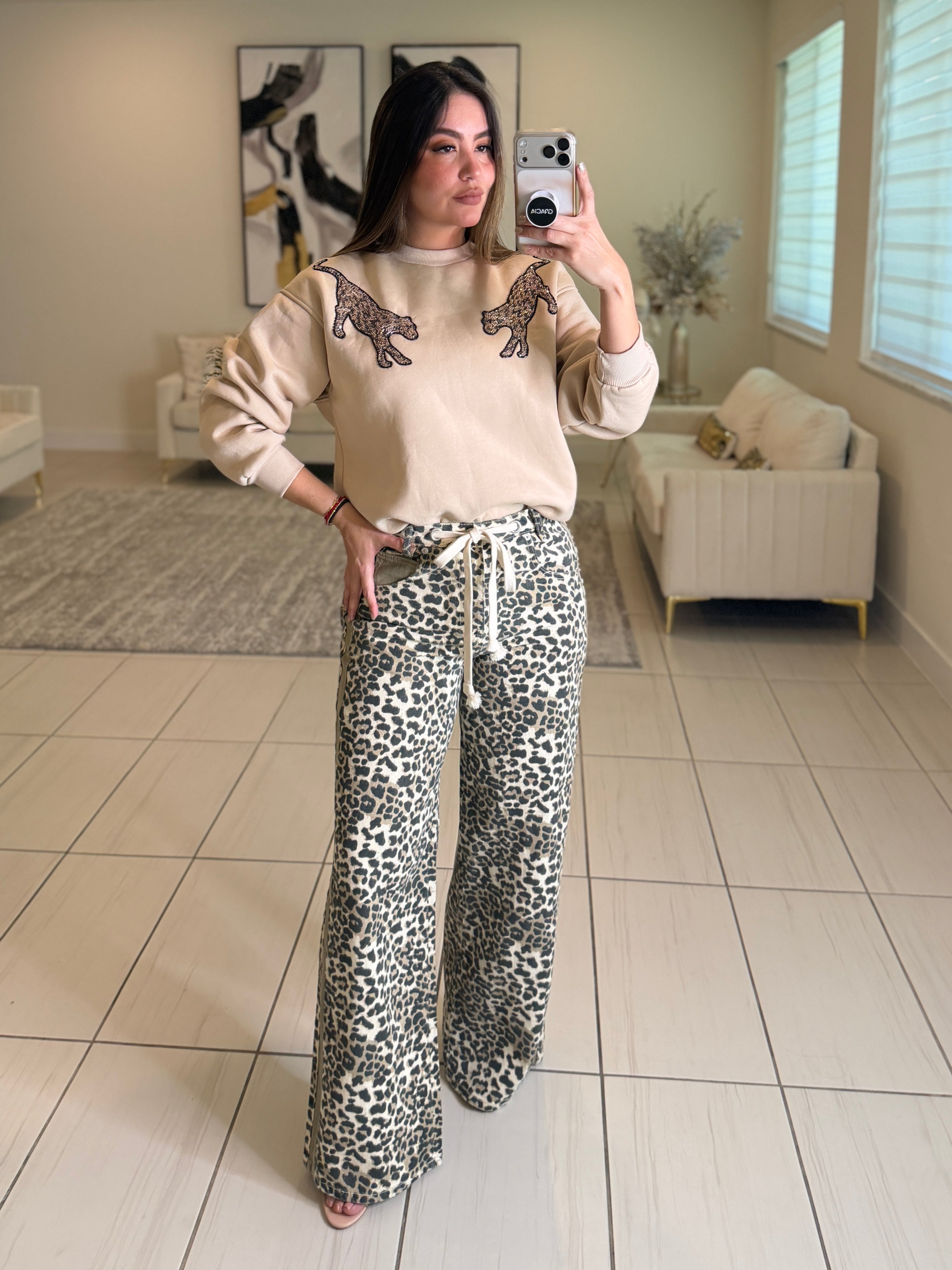 Tiger Fashion Beige Sweater