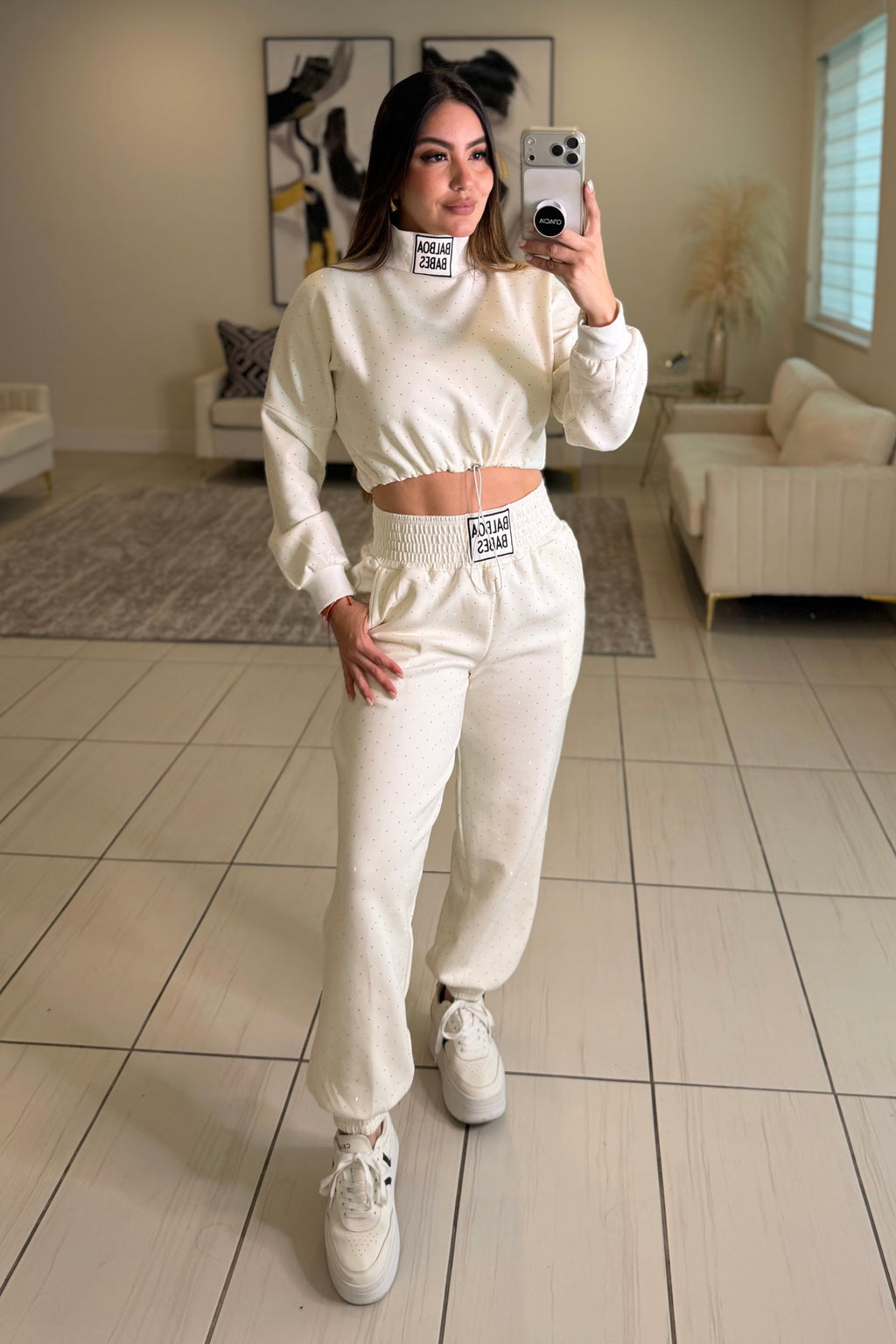 Midnight Rhinestone Ivory Set
