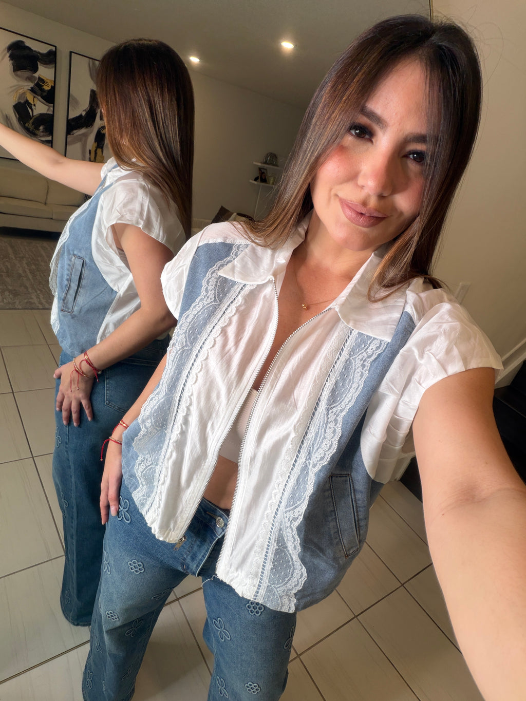 Parisian Contrast White Top