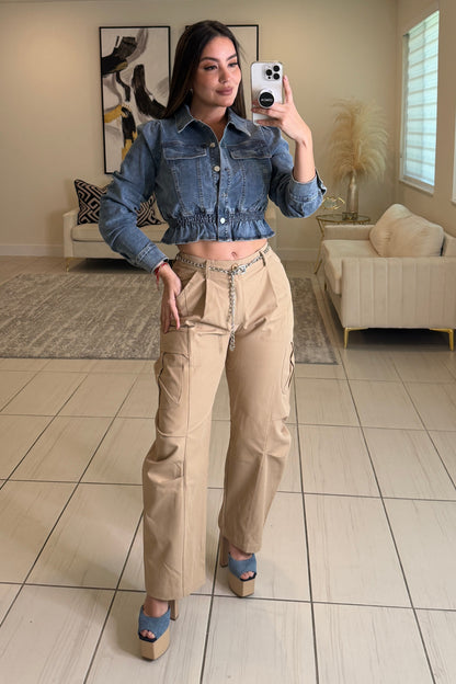 Sahara Muse Khaki Barrel Pants