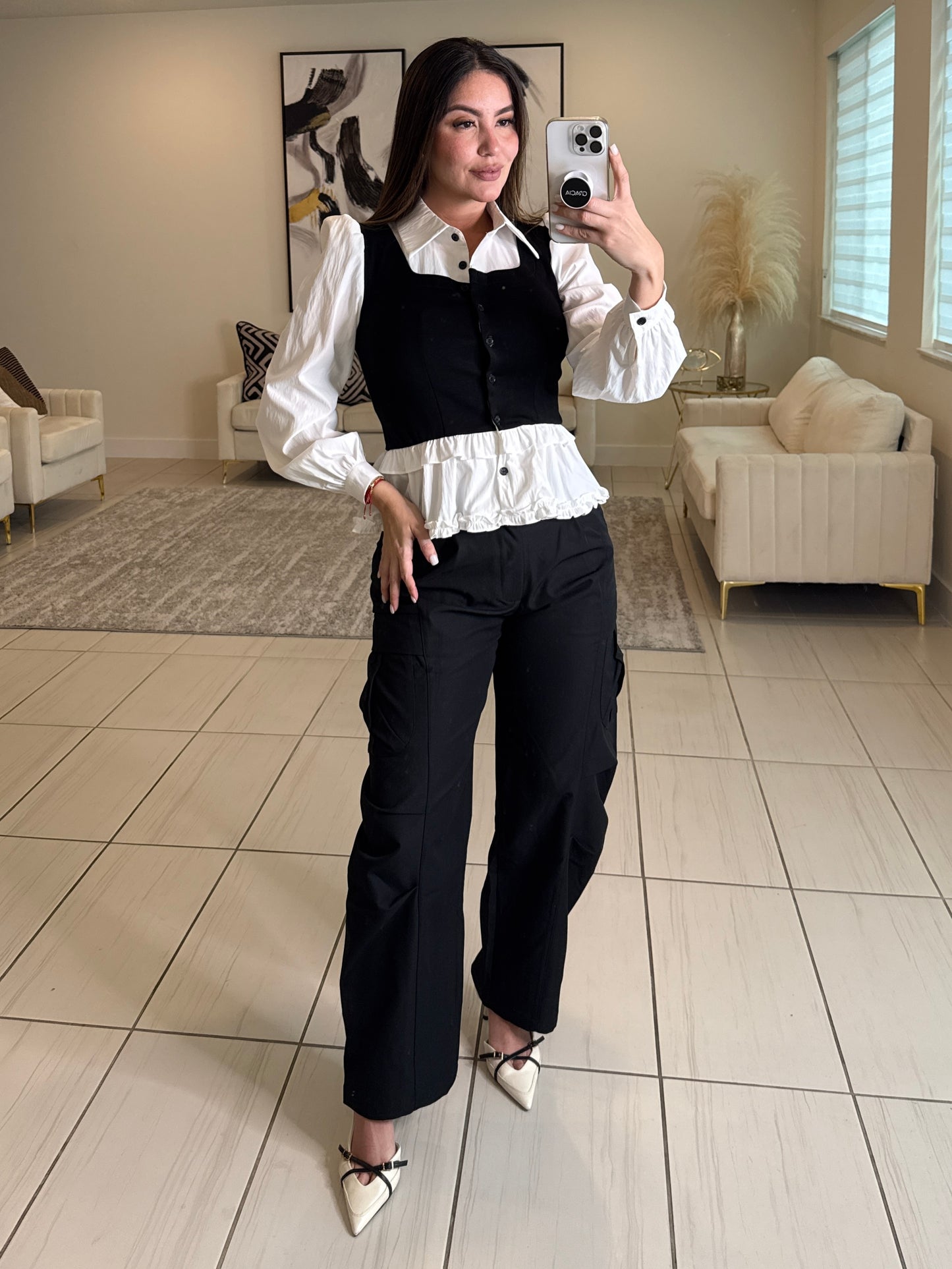 Sahara Muse Black Barrel Pants