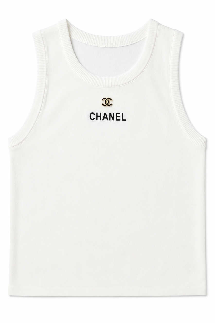 Iconic Knit White Tank Top