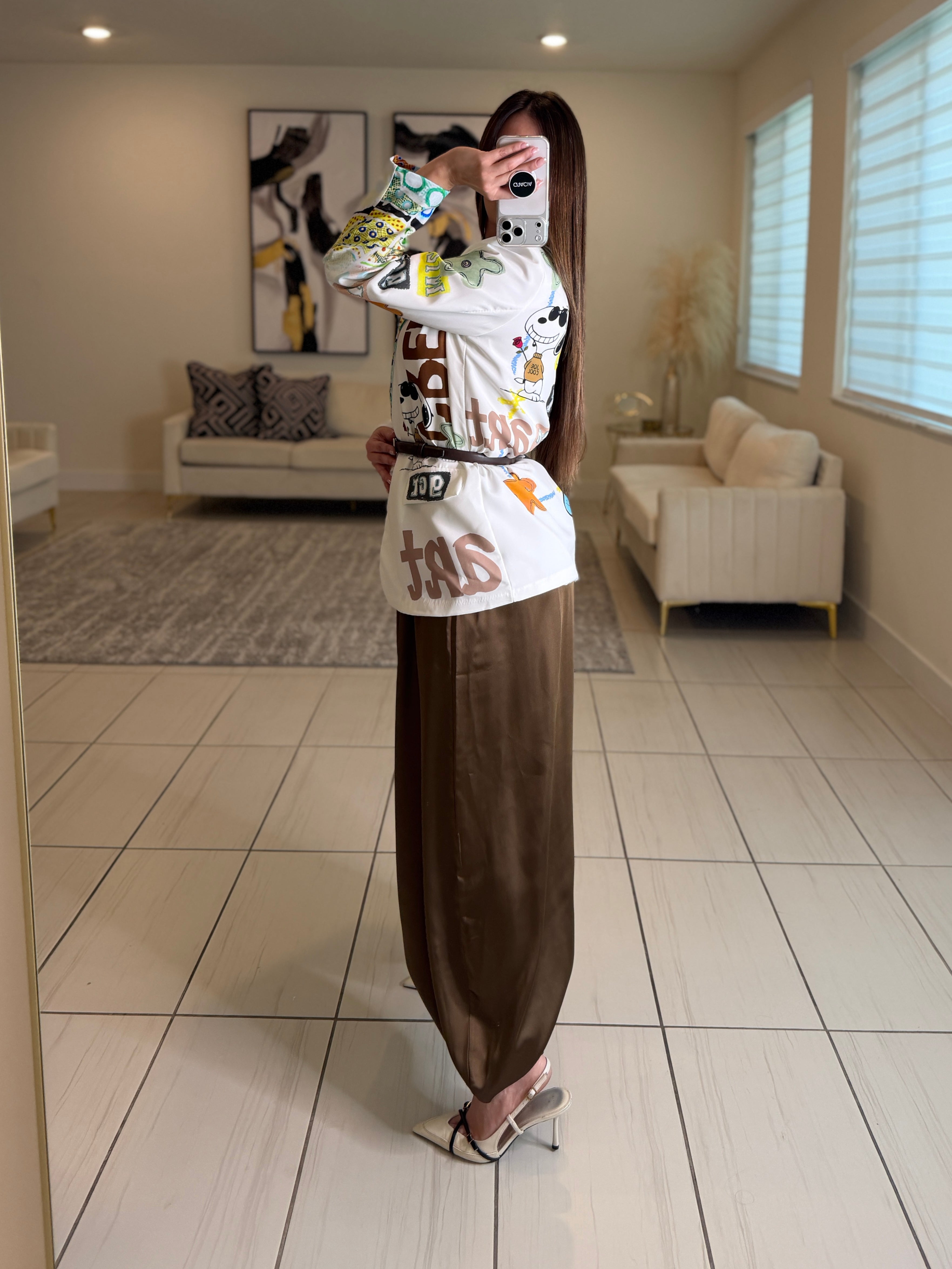 Power Poised Brown Balloon Pants