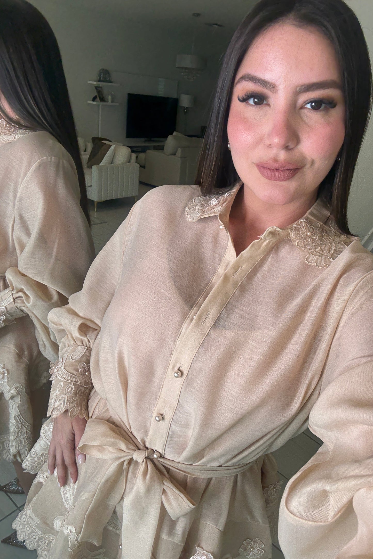 Bloomed Allure Beige Dress