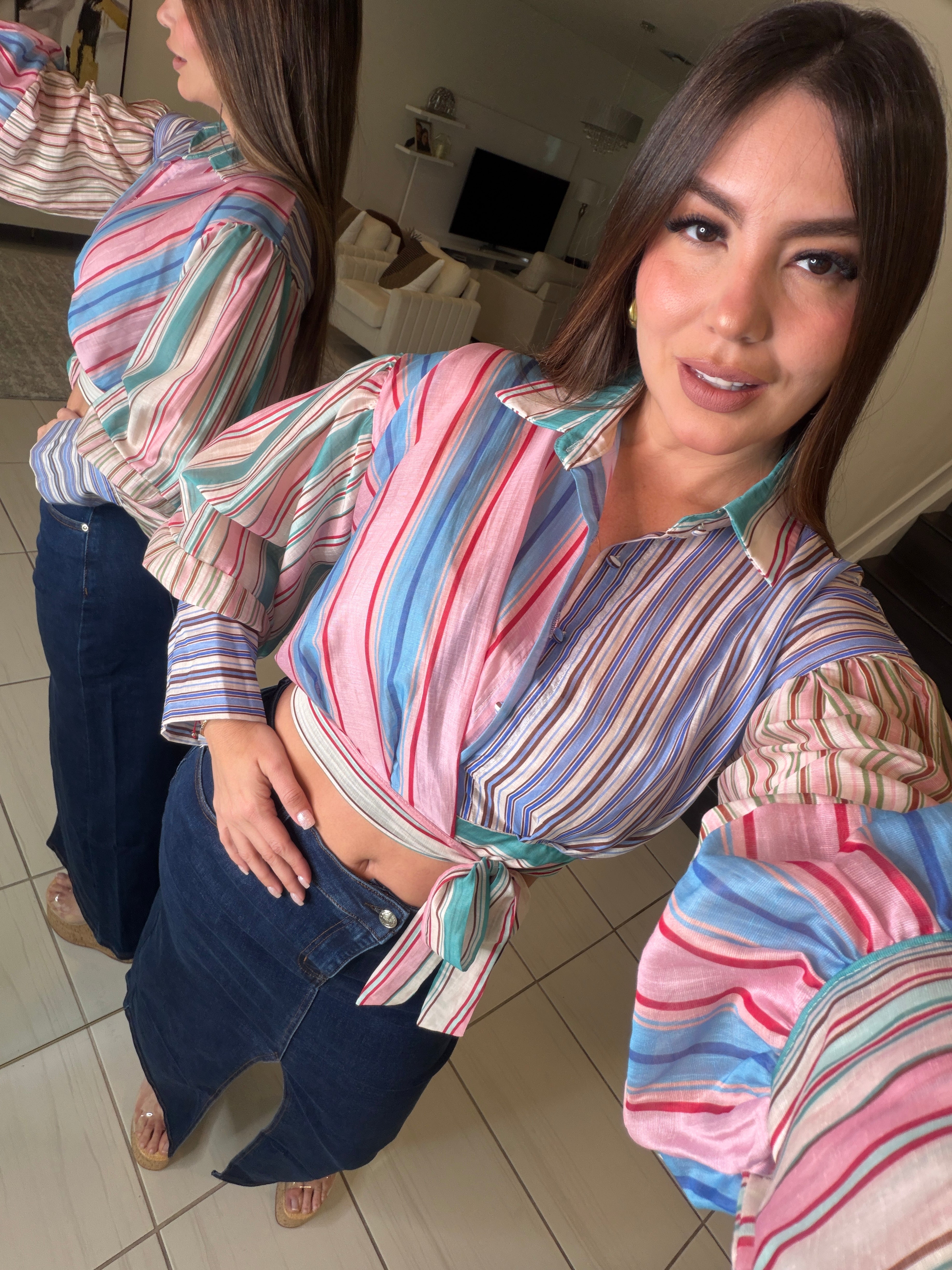 Rebellion Striped Colorful Top