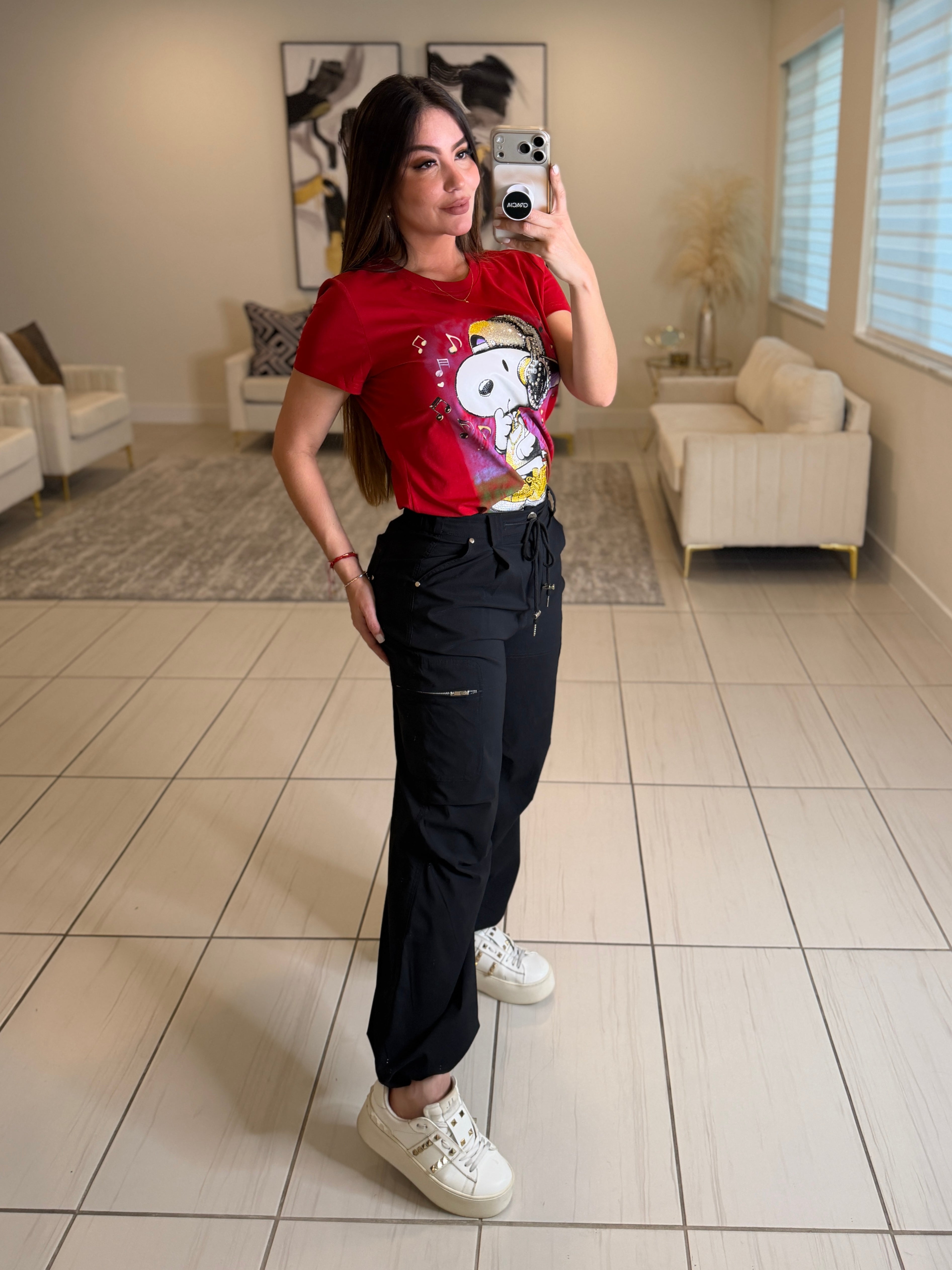 Funny Rhinestones Red Tshirt