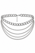 Silver Rhinestones Maxi Chain Belt