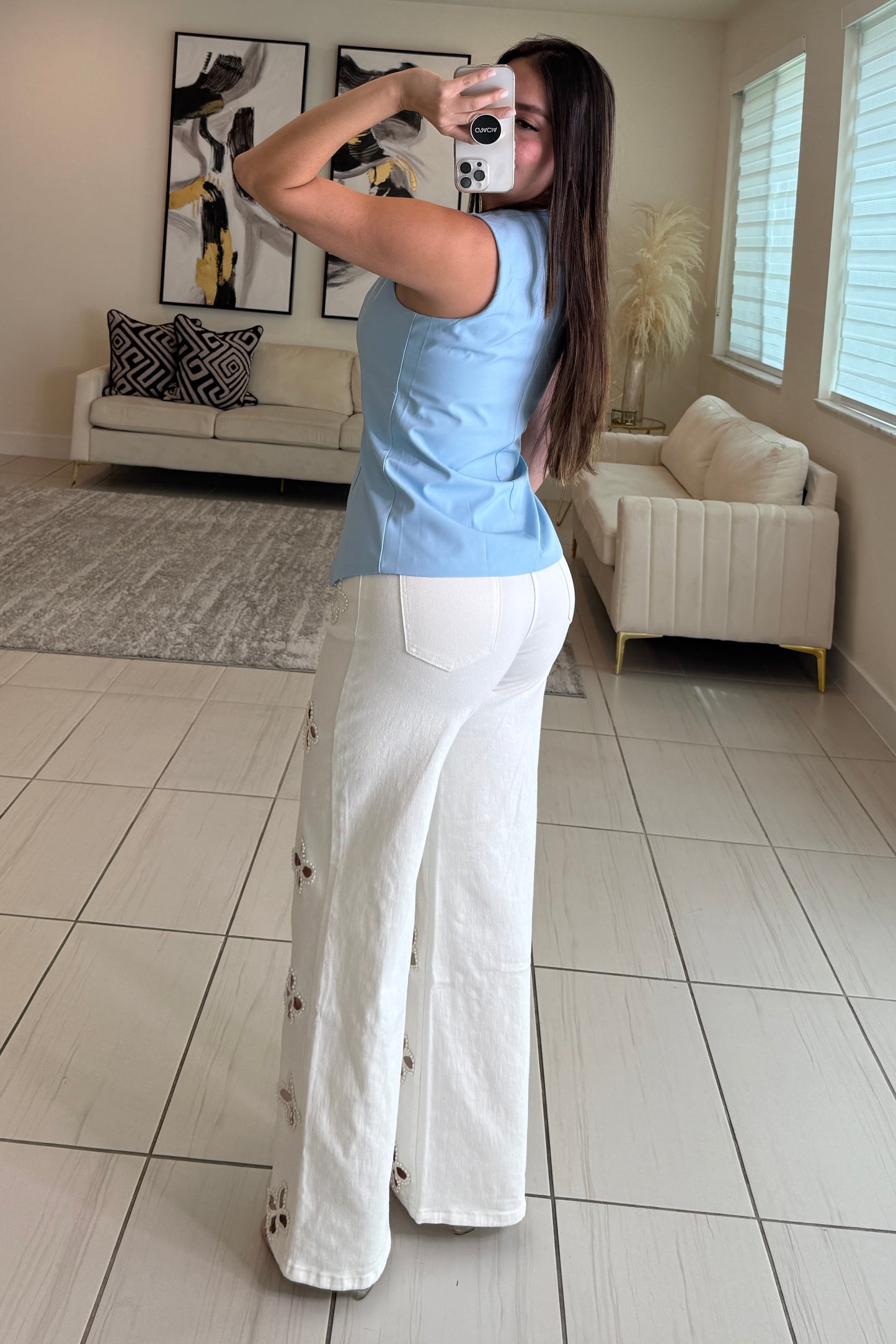 The Seaside Elegance Blue Top