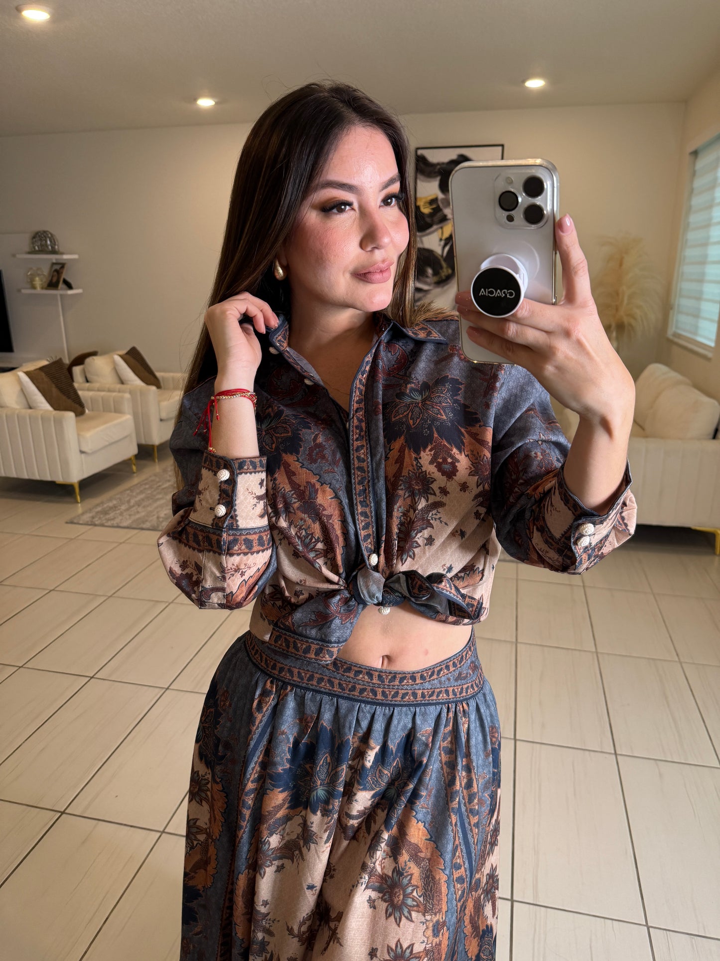Ascension Tiered Midi Skirt Set
