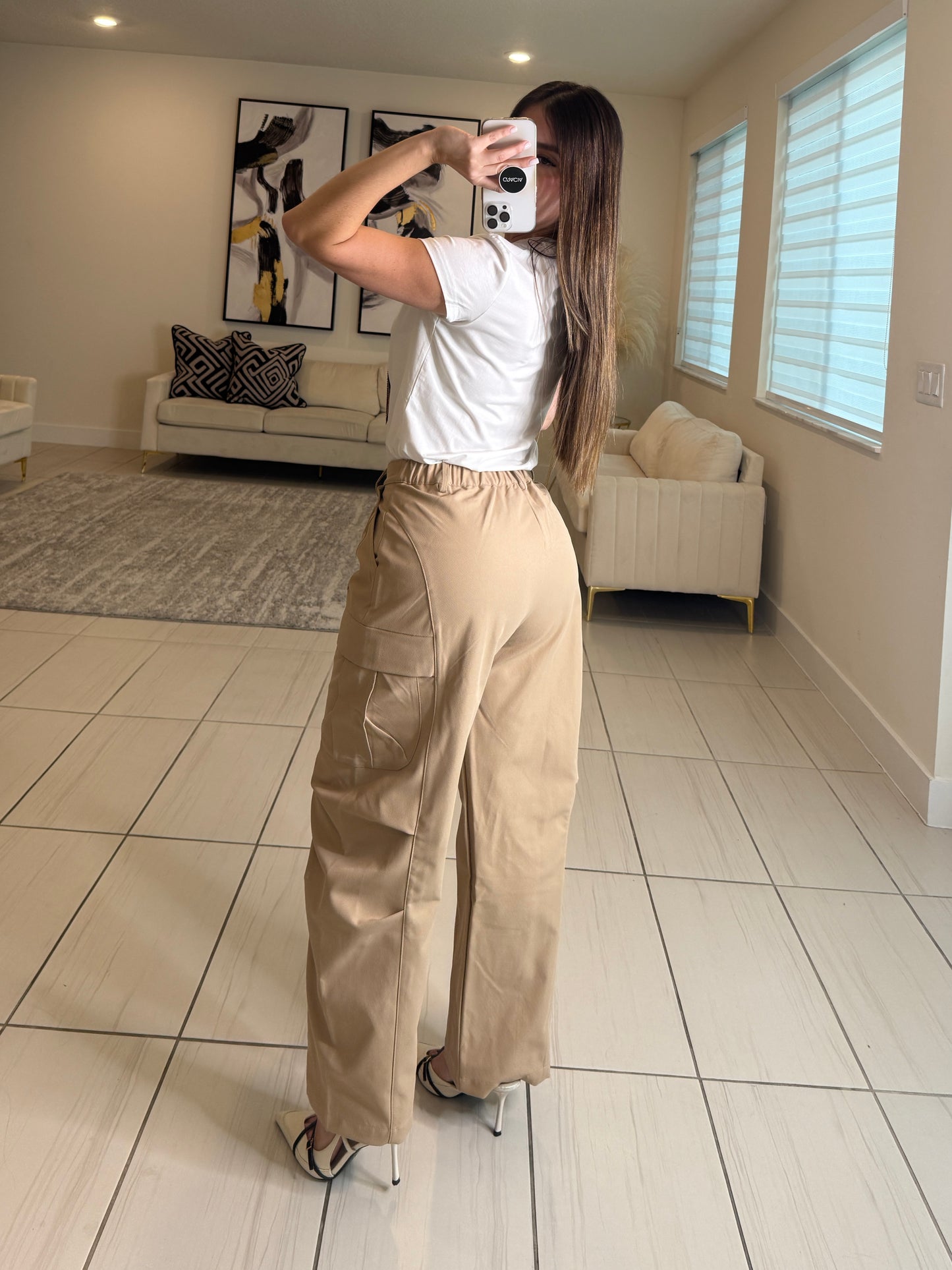 Sahara Muse Khaki Barrel Pants