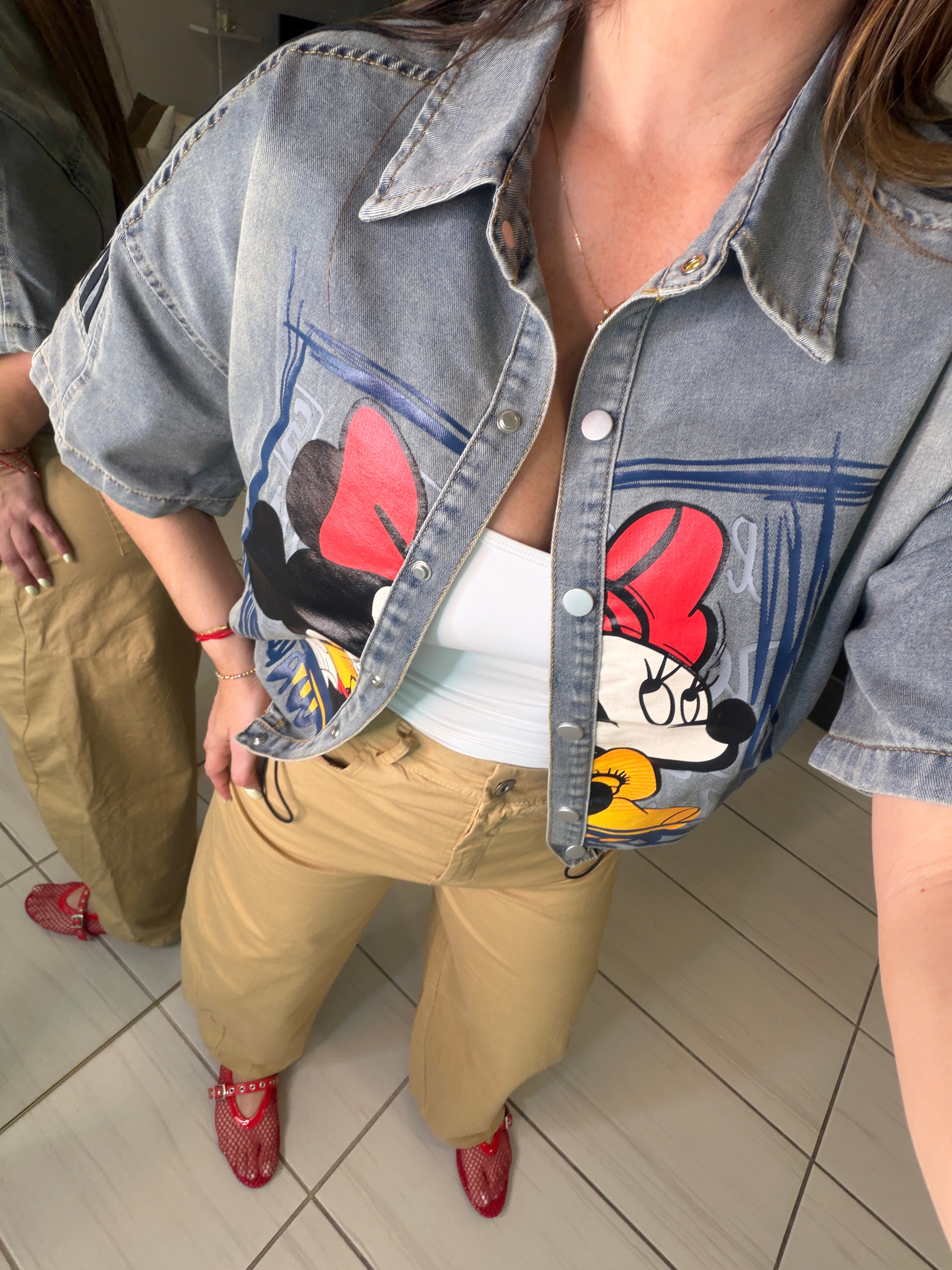 Cartoon Chic Denim Jacket