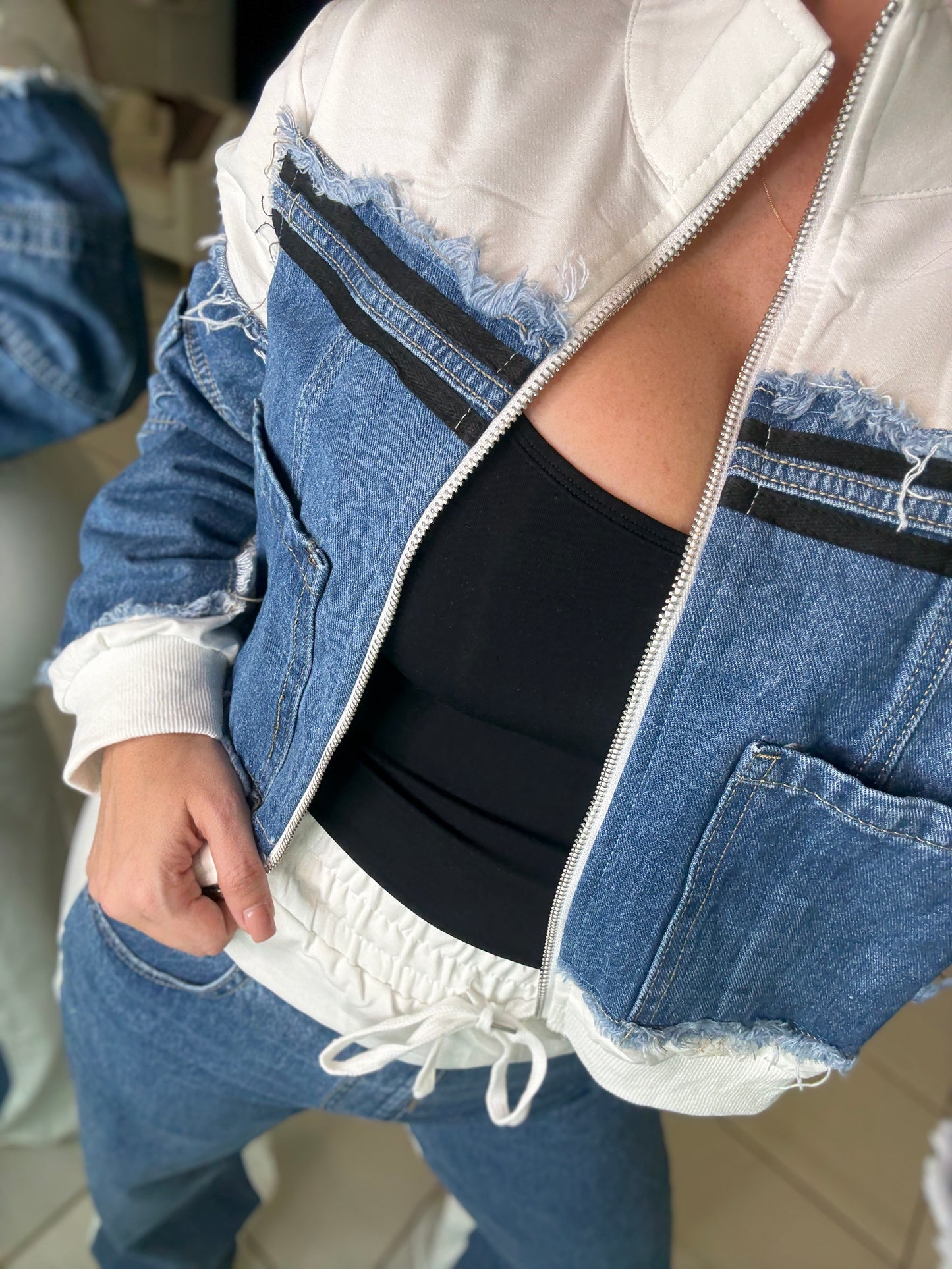 Iconic White and Denim Contrast Set