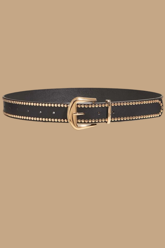 Black Belt with Gold Studs Belt