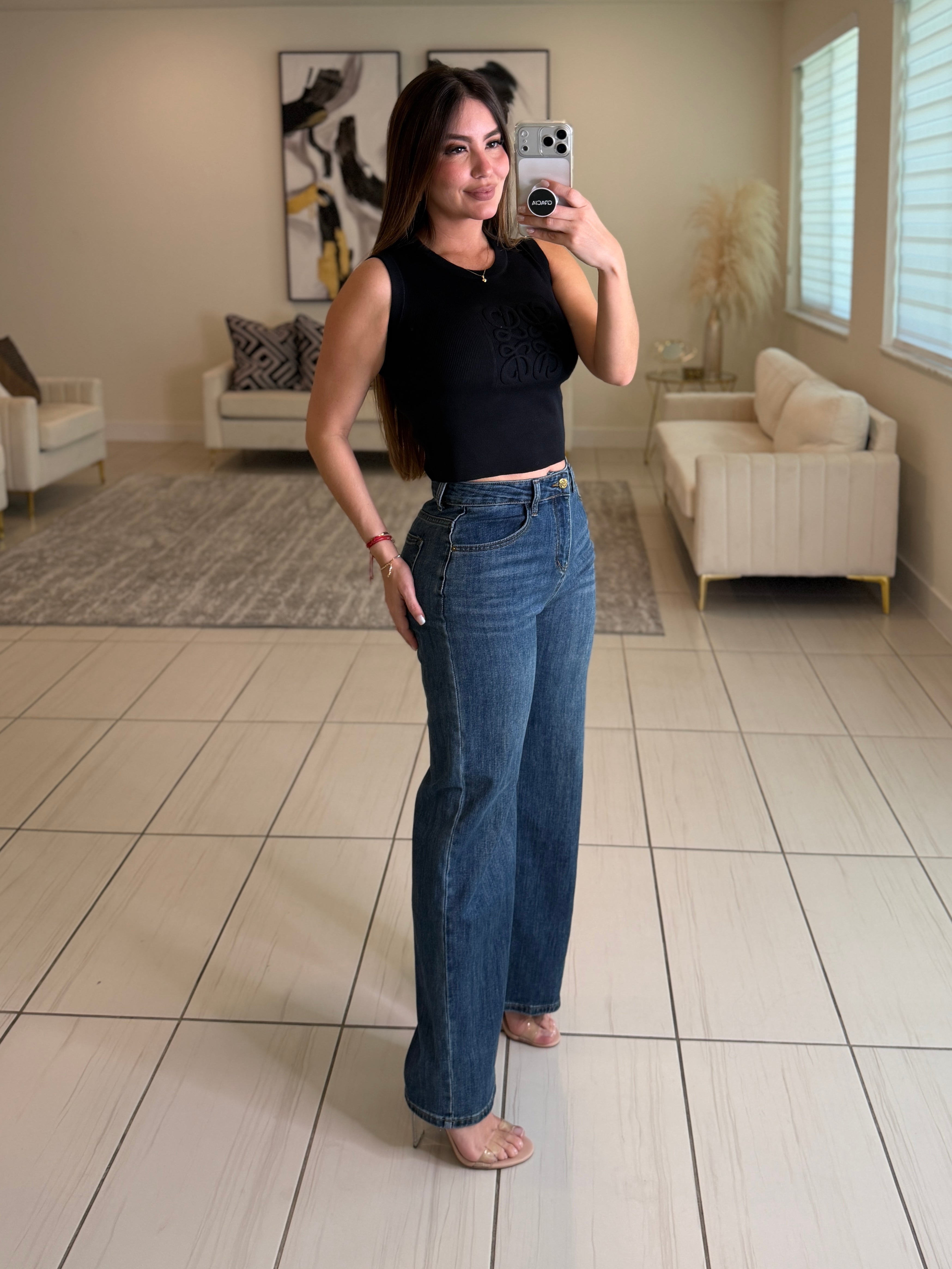 Iconic Knit Black Tank Top