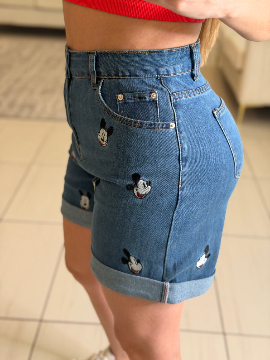 Funny Denim Bermuda Shorts