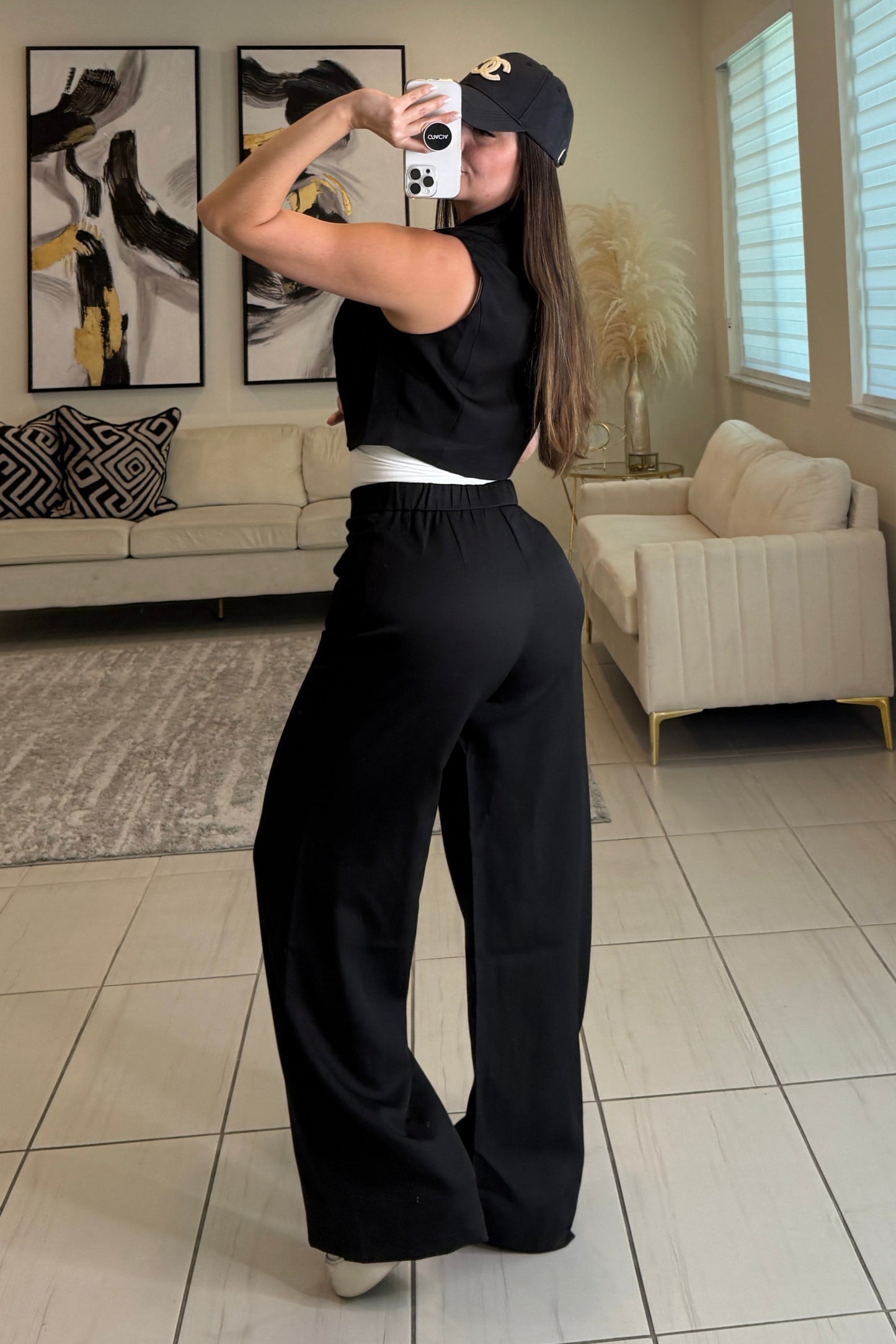 Sharp Agenda Black Pant Set