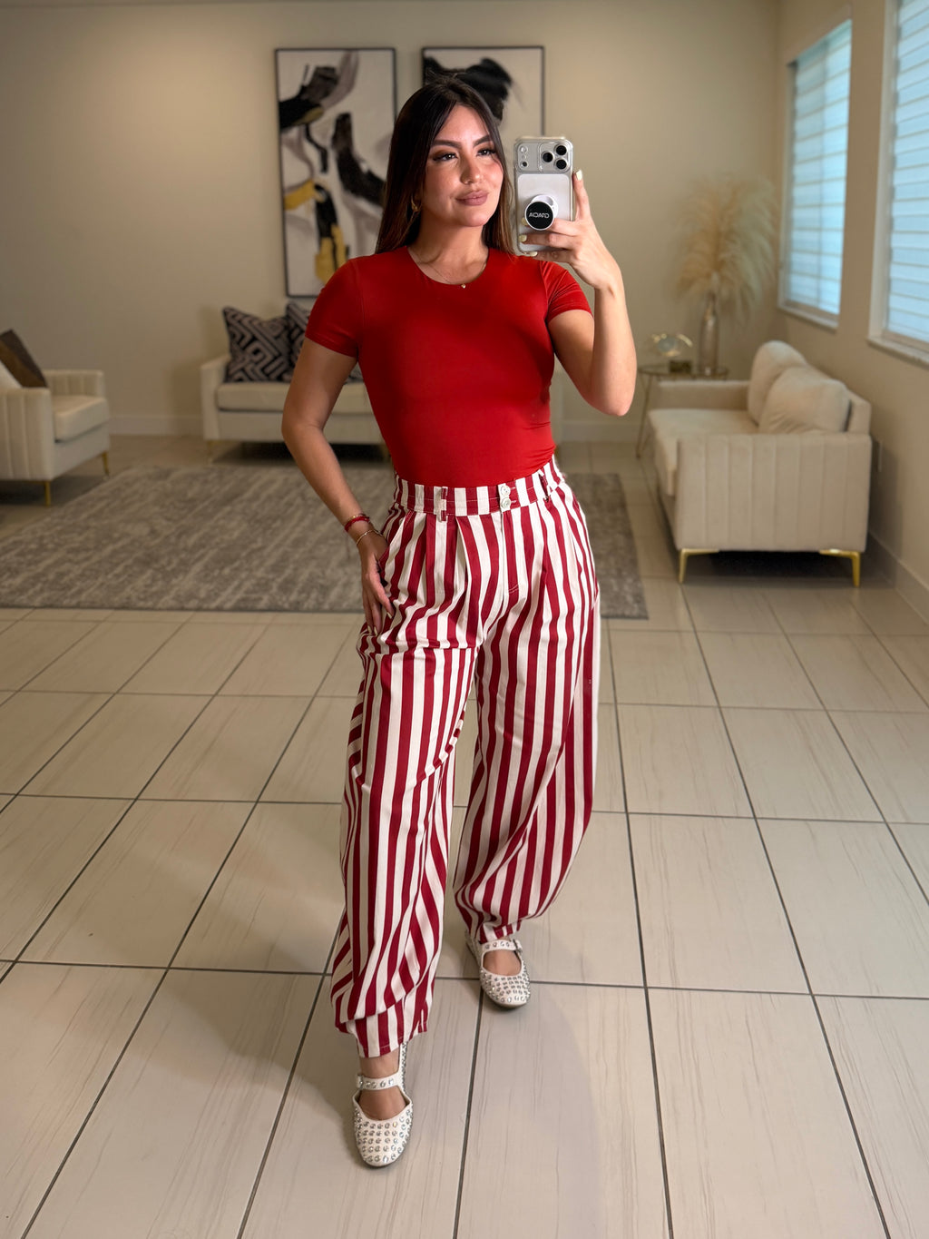 Gravity Stripes Red Pants