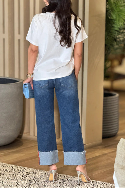 Vintage Indigo Red Stripe Denim Pants