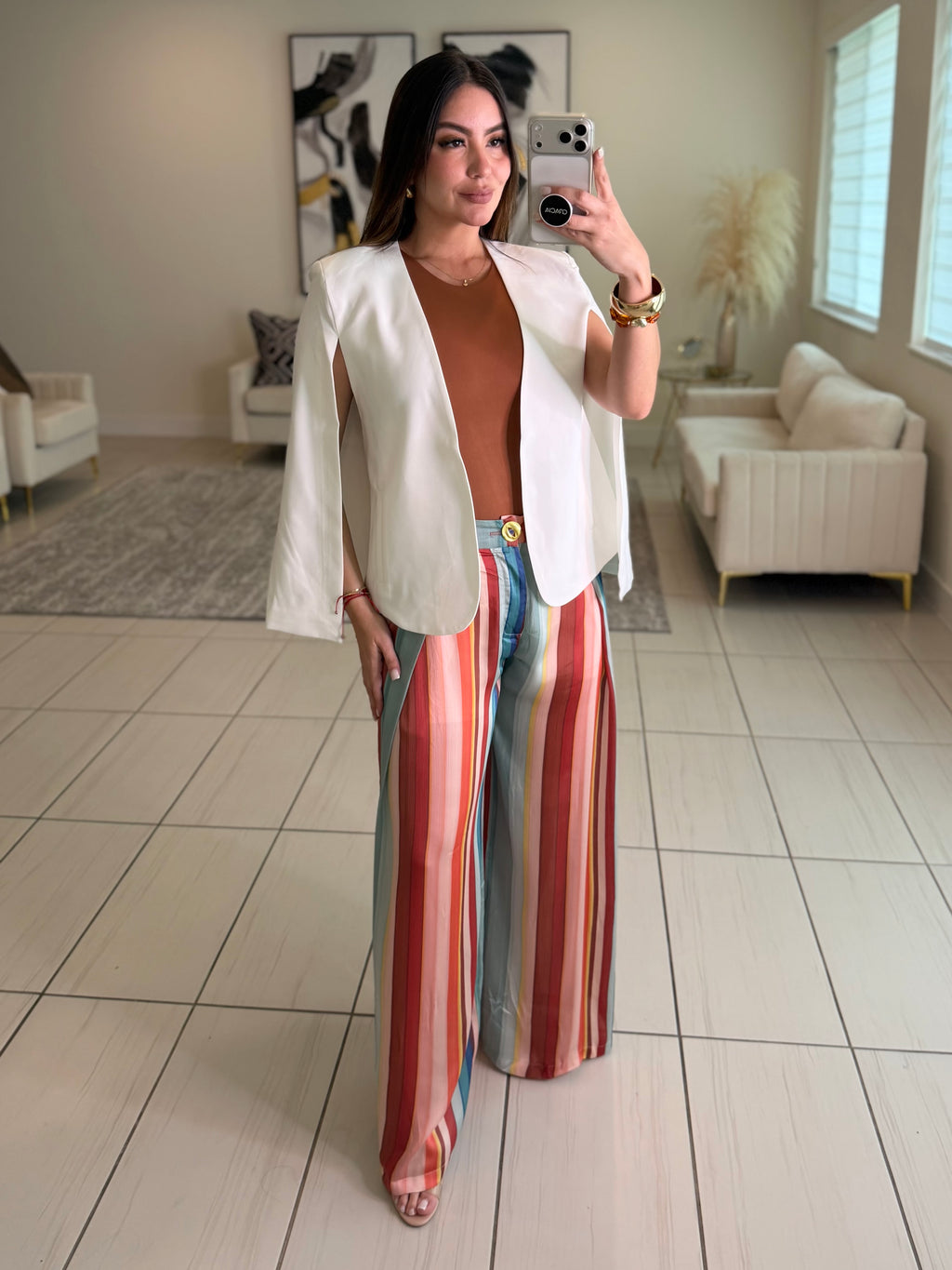 Cascading Cape White Blazer