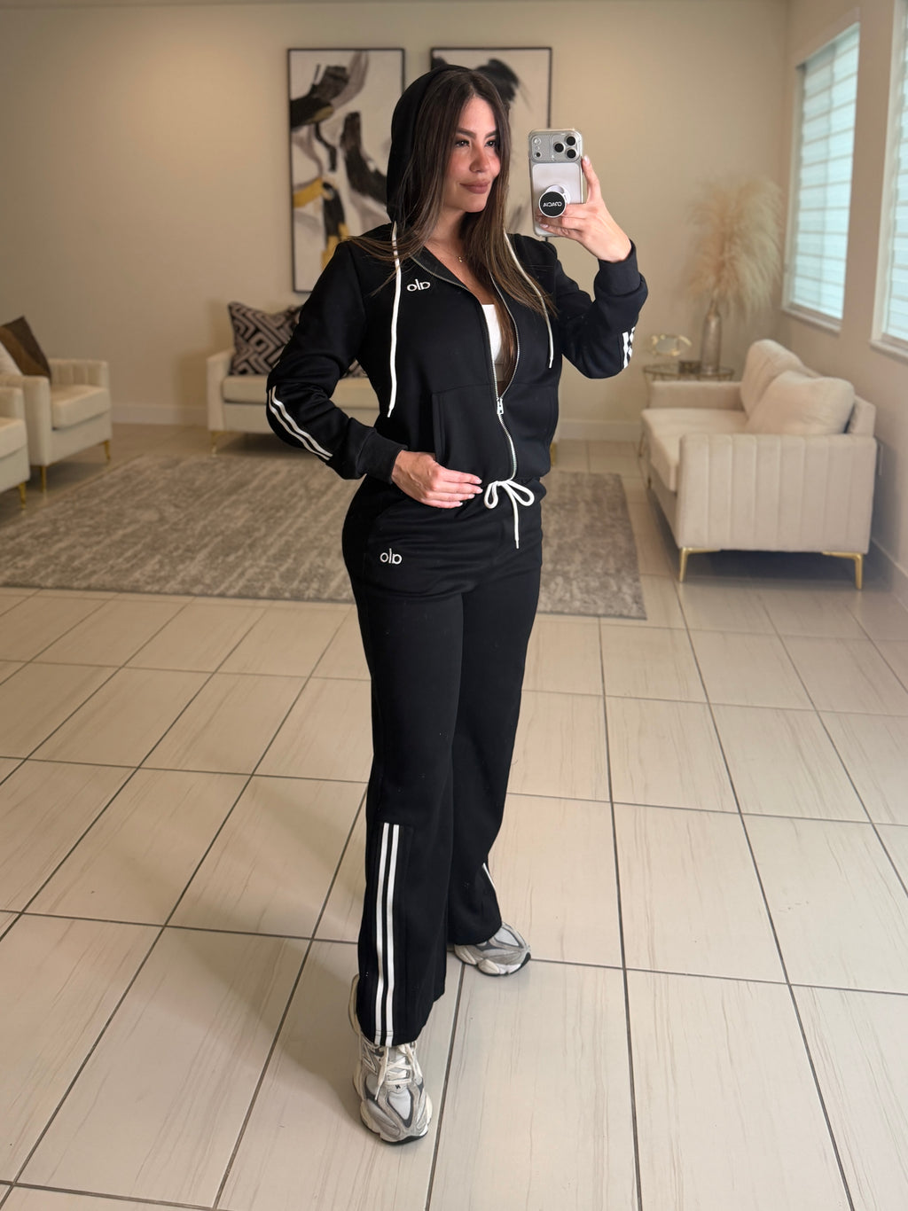 Iconic Stripes Halo Black Pant Set