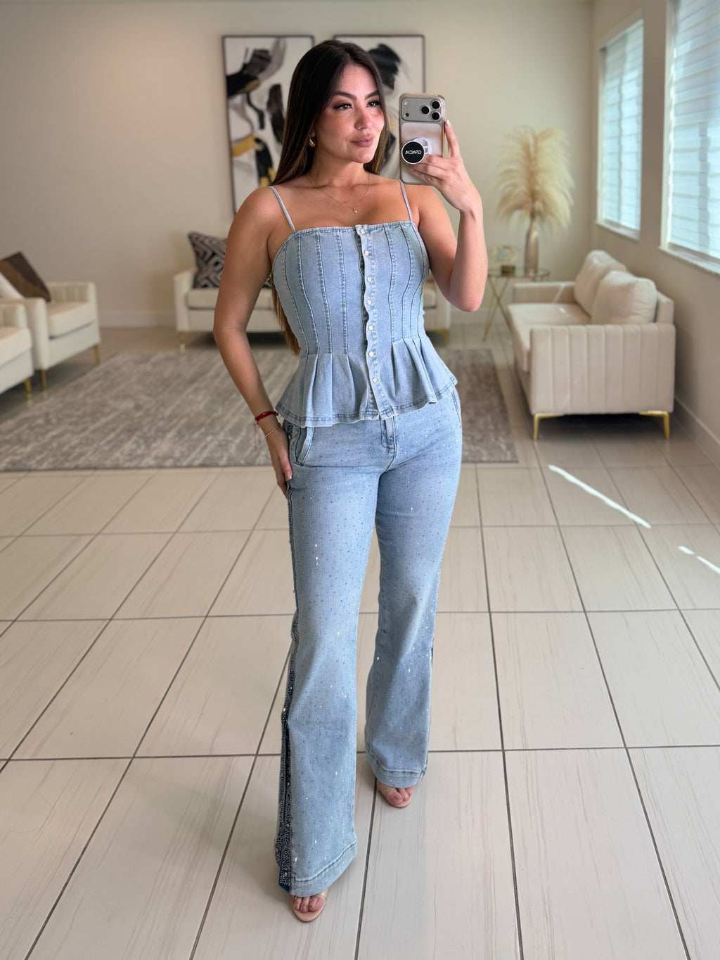 Charming Sparkles Denim Pants