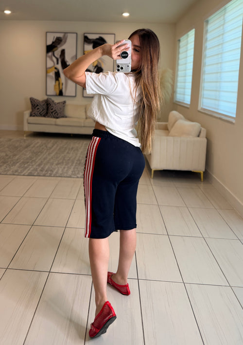 Wild Leopard Red Stripes Shorts