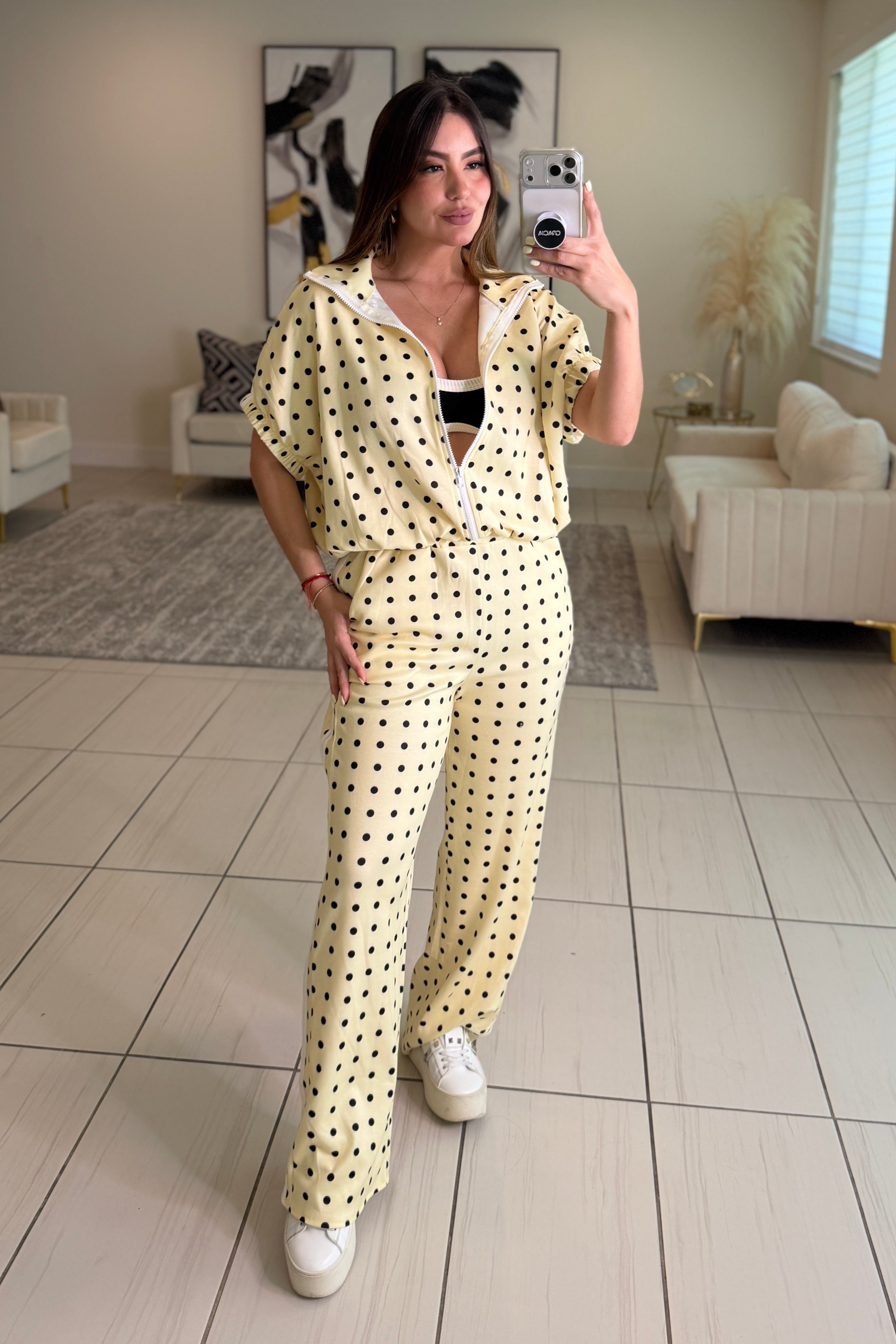 Italian Dots Yellow Pants Set