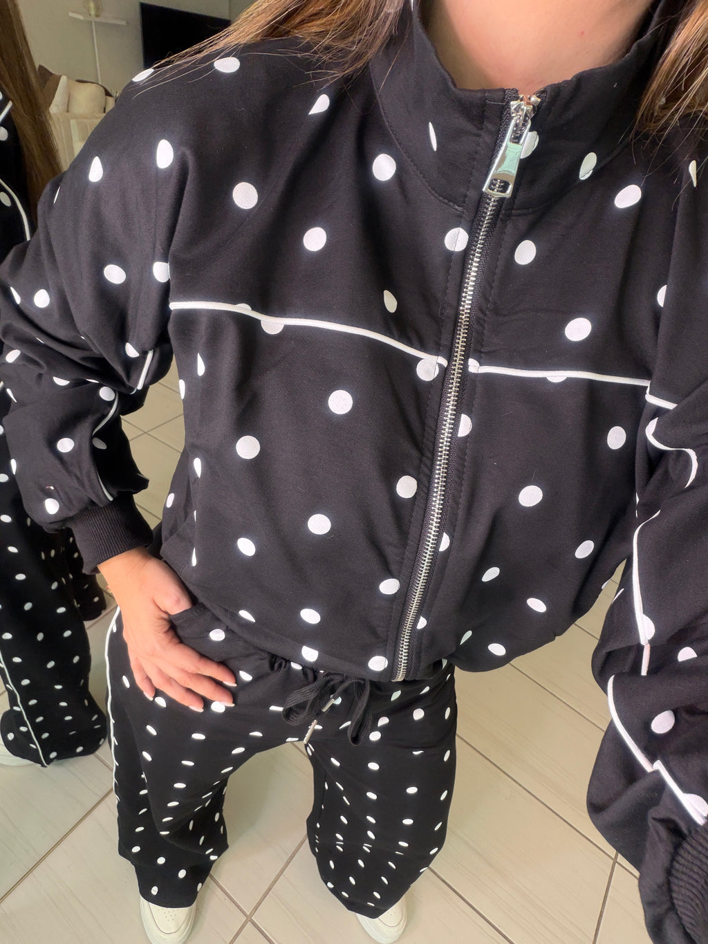 Divine Polka Dots Black Pant Set
