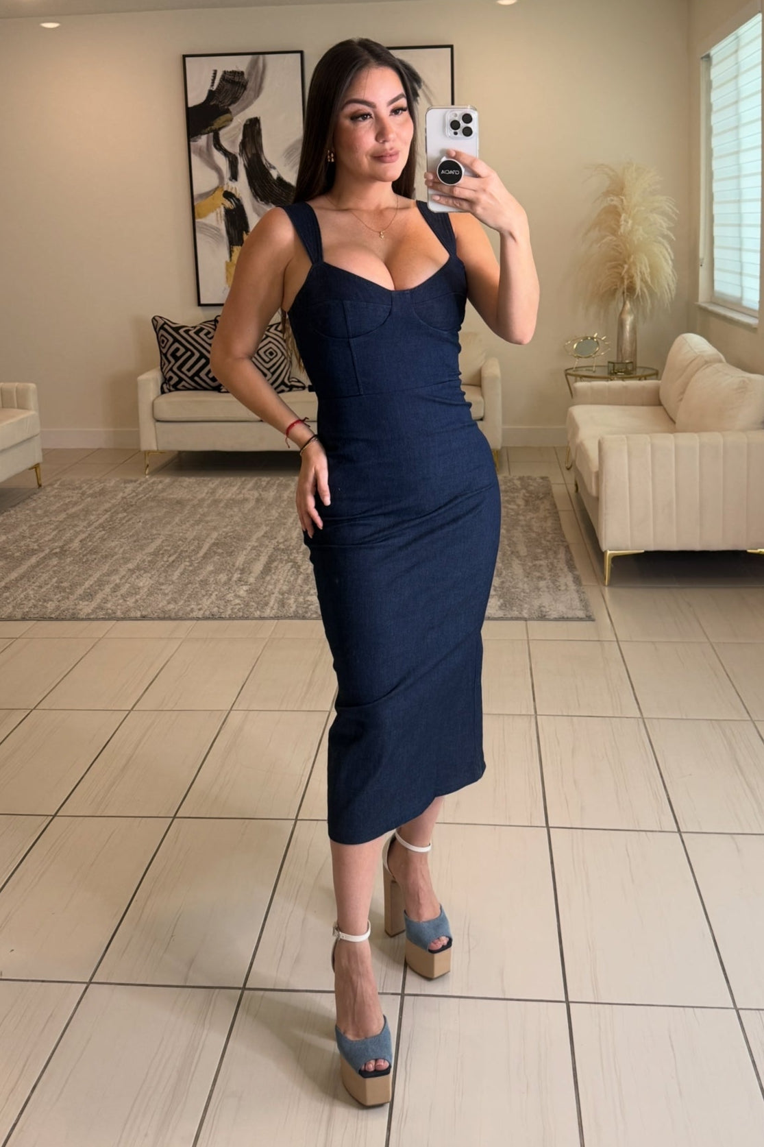 Monaco Denim Midi Dress