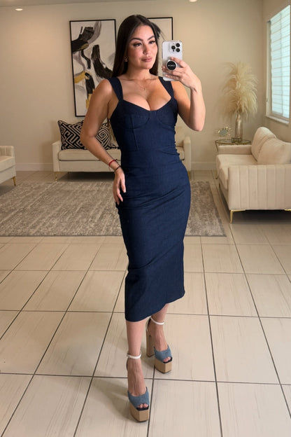 Monaco Denim Midi Dress