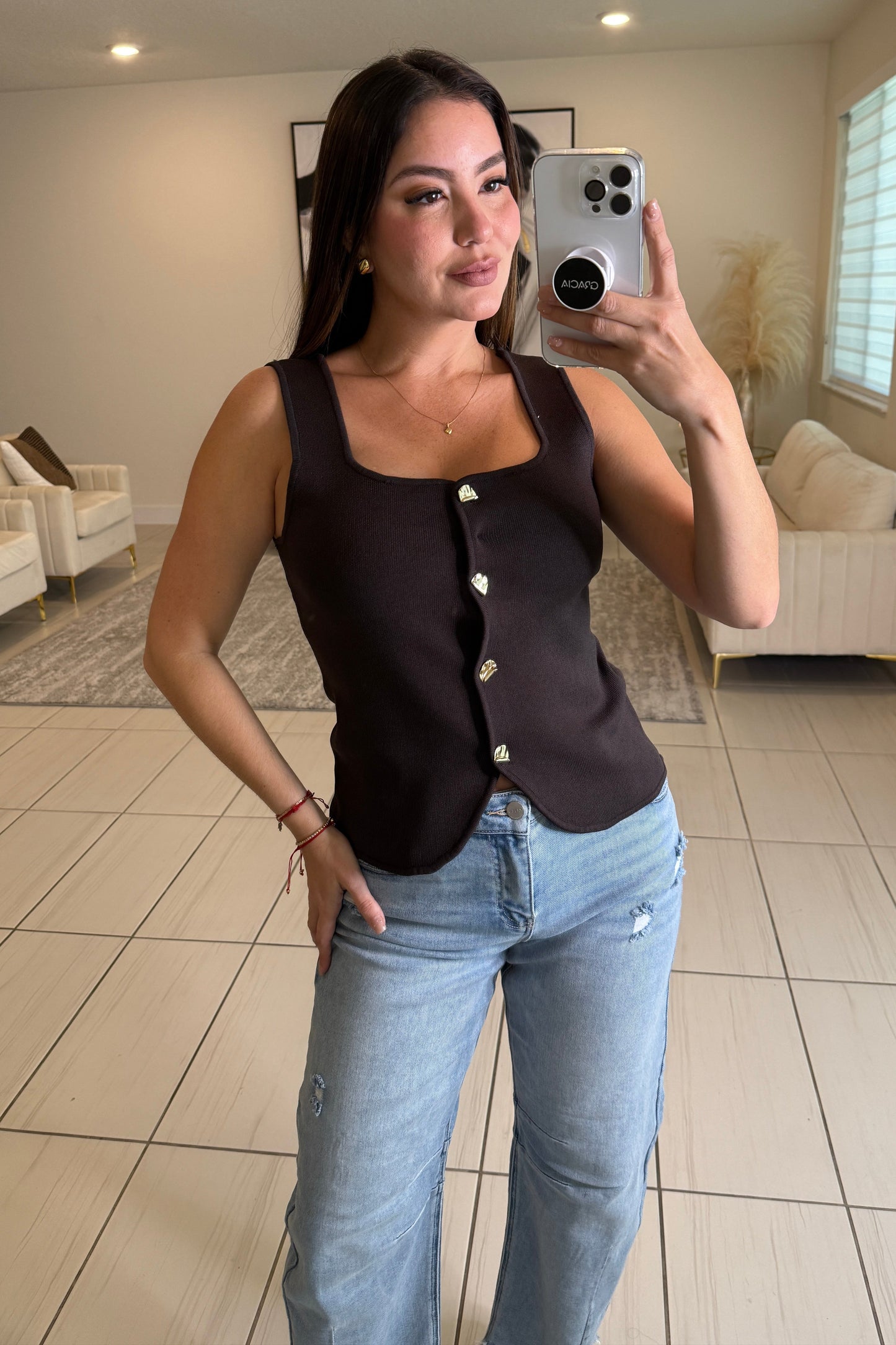 Simplicity Charm Knit Brown Vest