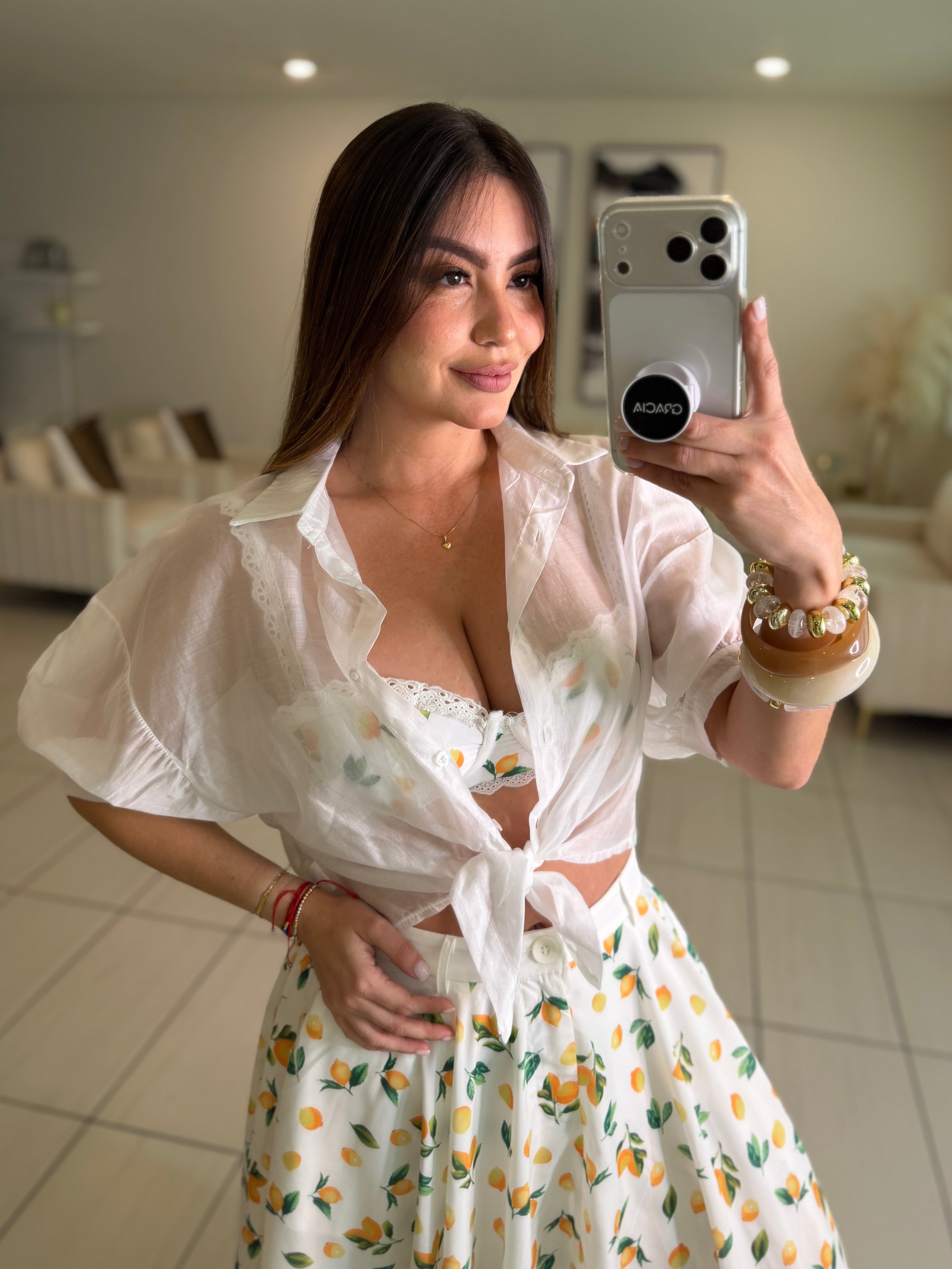 Amalfi Lemons White Skirt Set