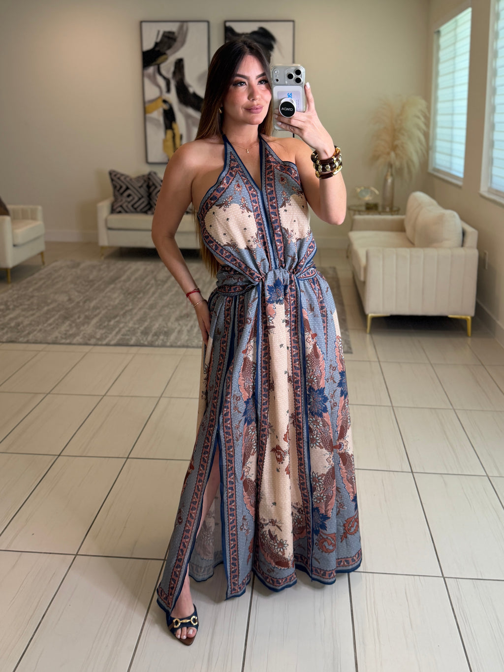 Ascension Plunge Halter Dress