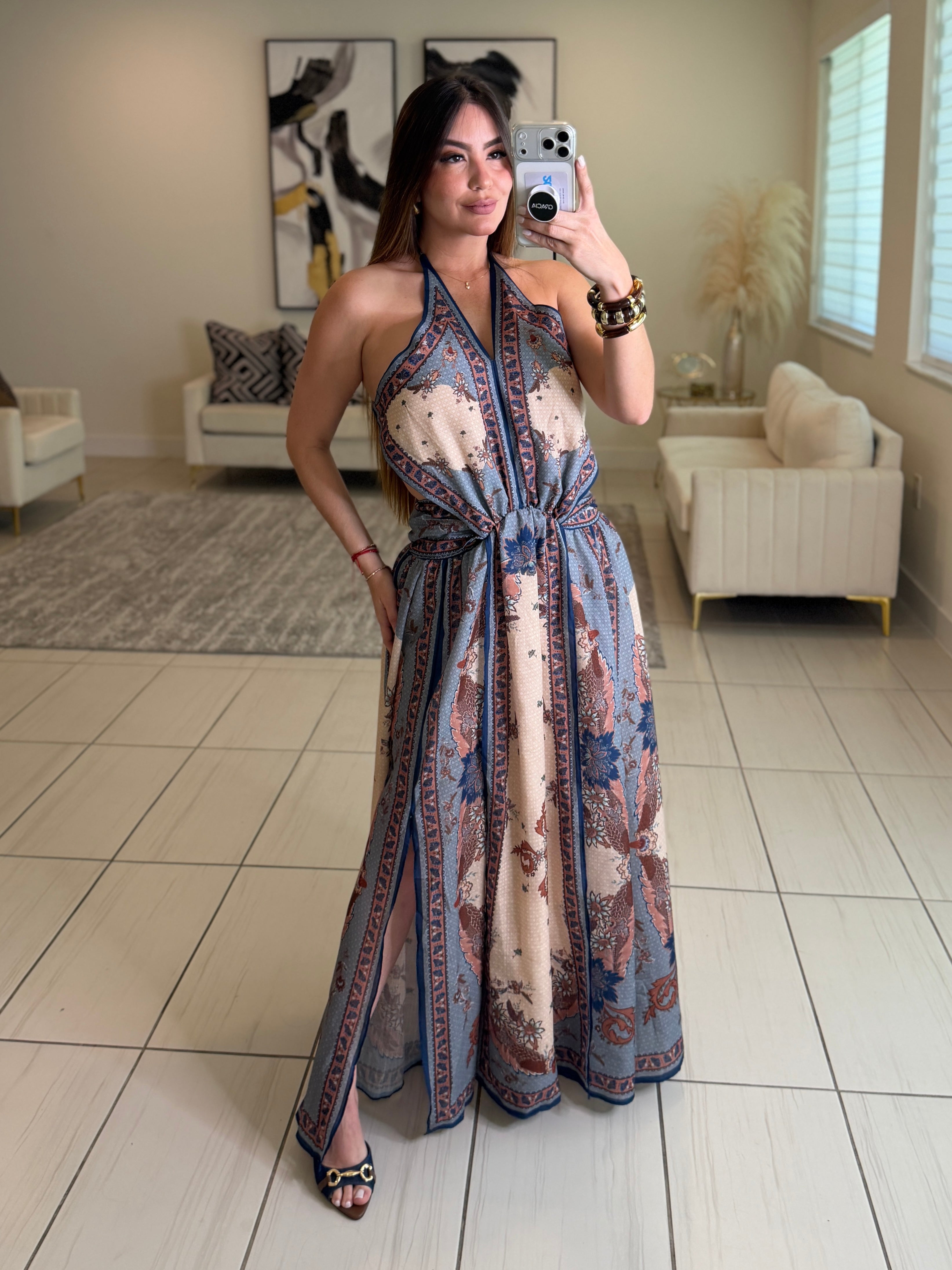 Ascension Plunge Halter Dress