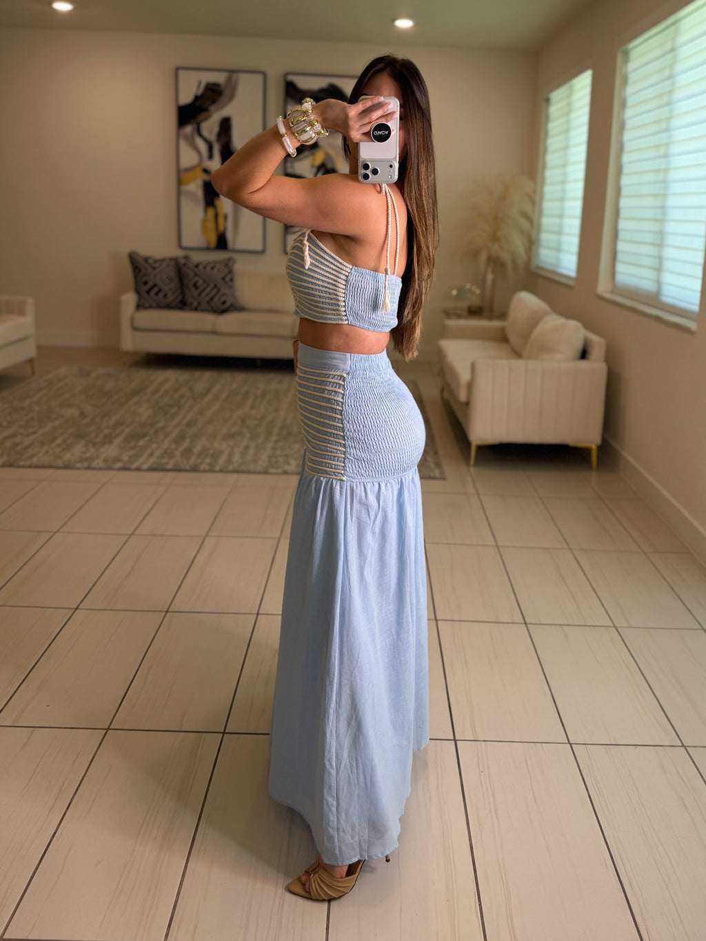 Salt Kiss Blue Skirt Set