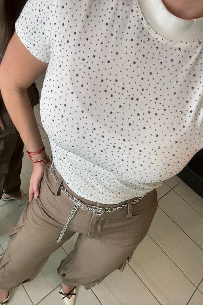 Rosette Romance Shine White Top