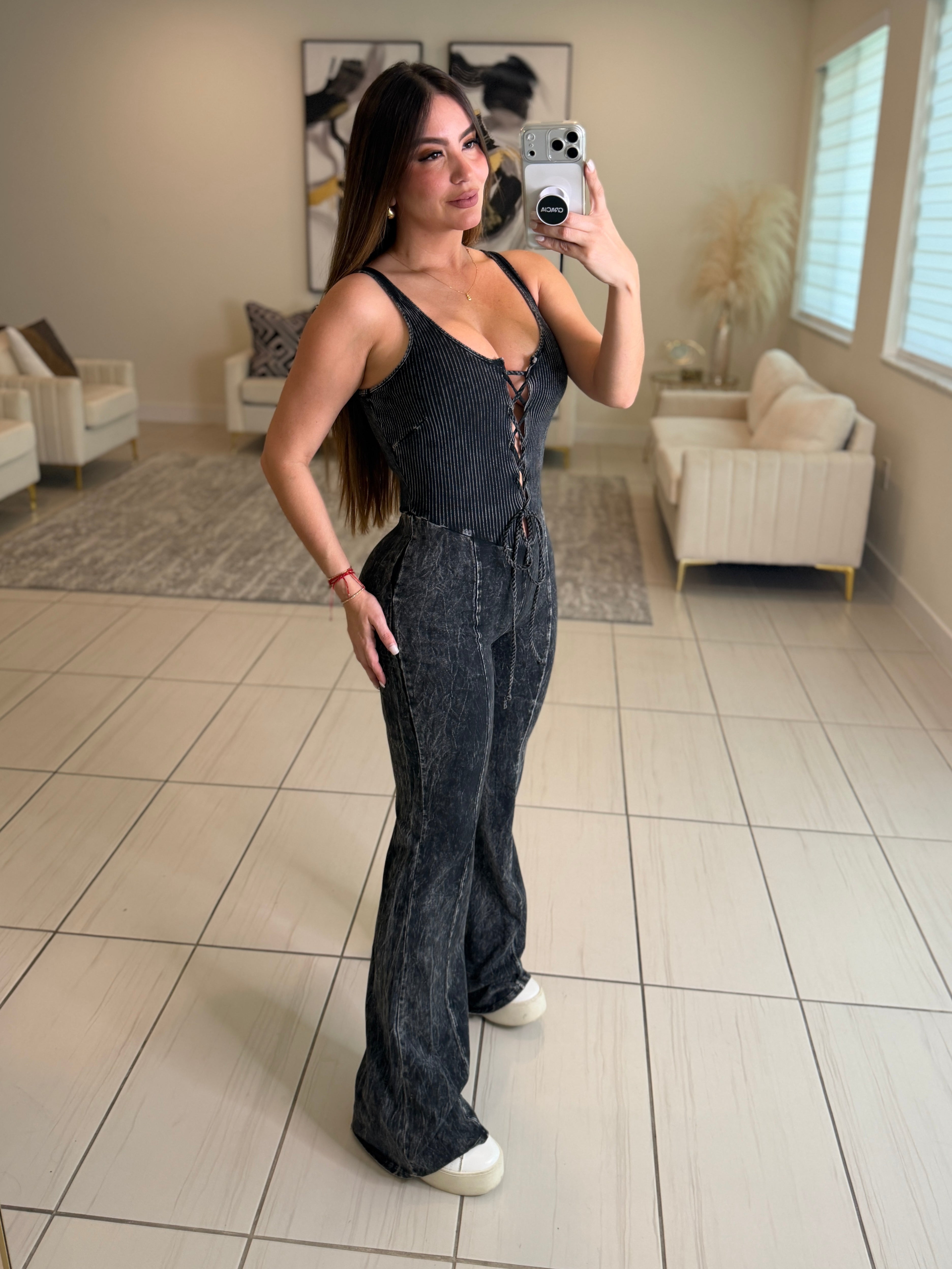 Illusionist Washed Black Jumpsuit